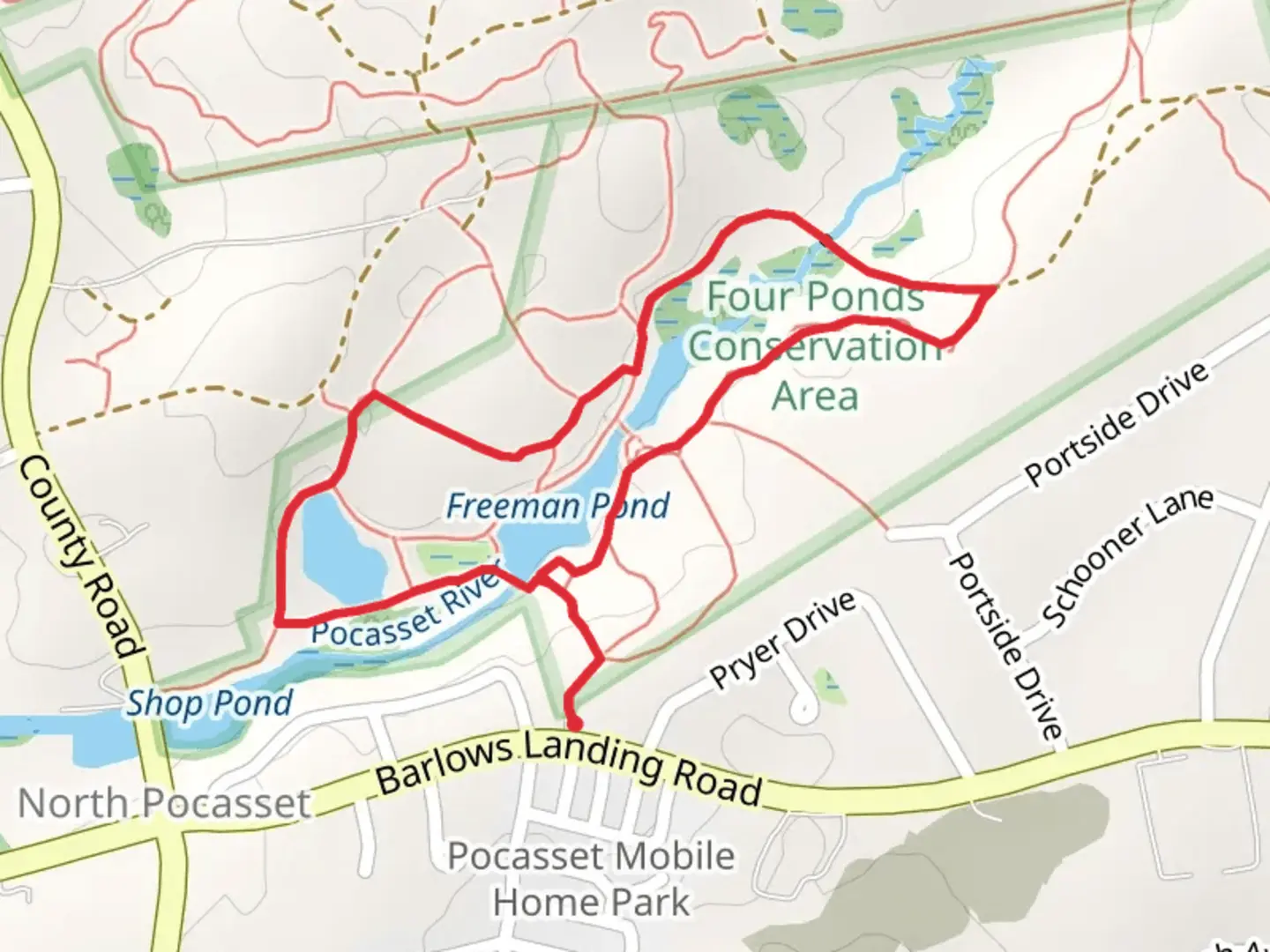 An image depicting the trail Freeman Pond Loop Trail and its surrounding area.