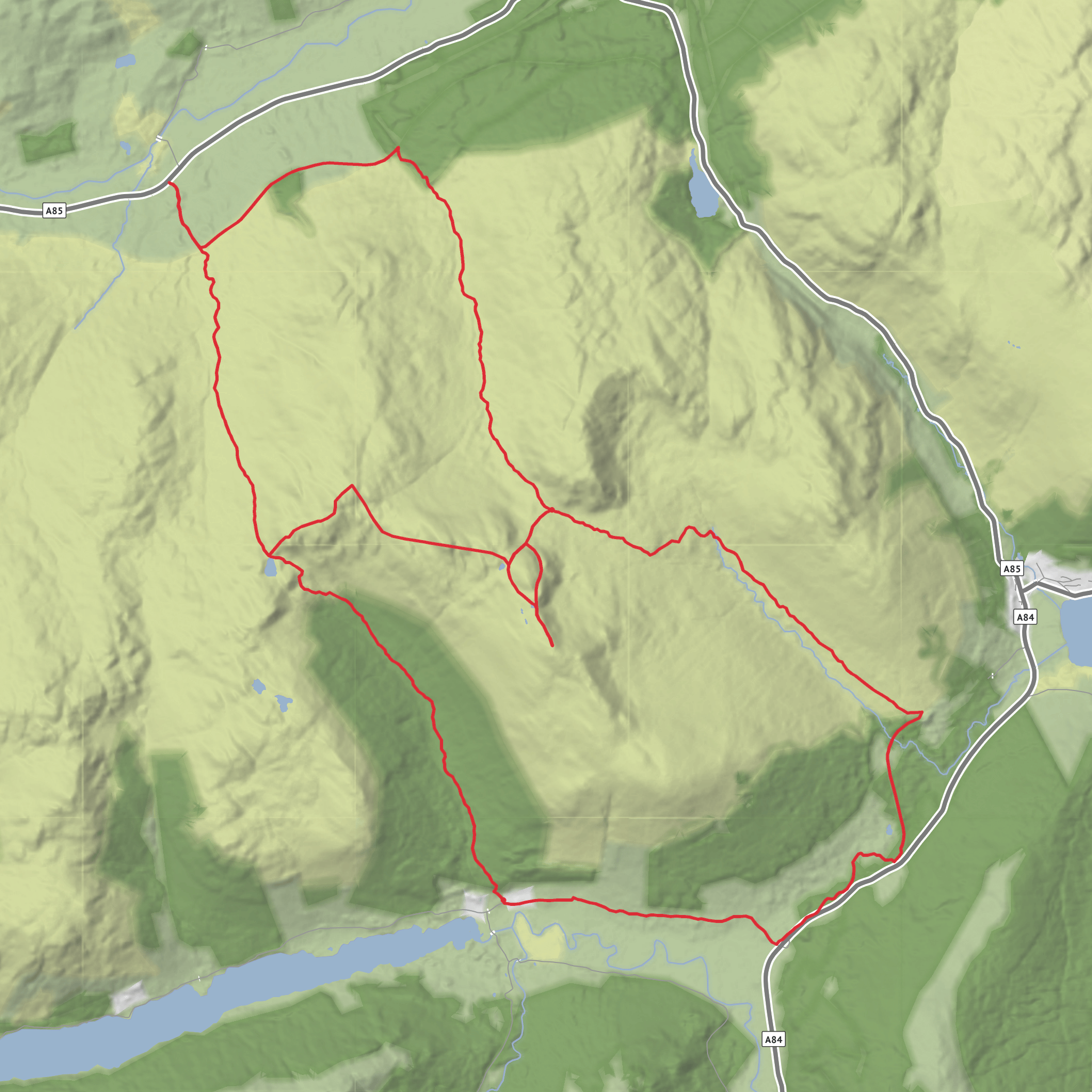 Meall an Fhiodhain and Meall an t-Seallaidh Loop mobile static map