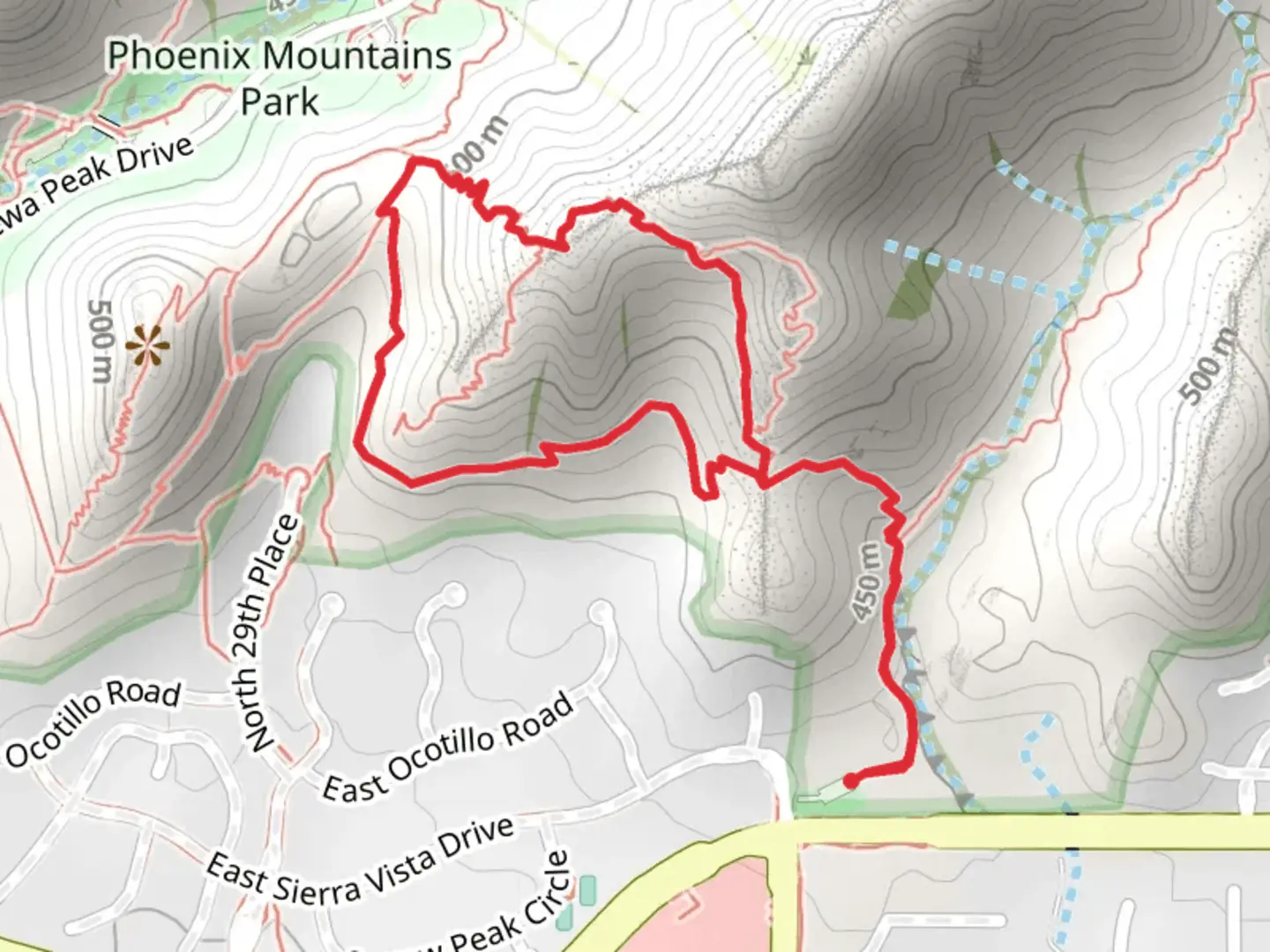 An image depicting the trail East Lincoln Drive Loop - North and its surrounding area.