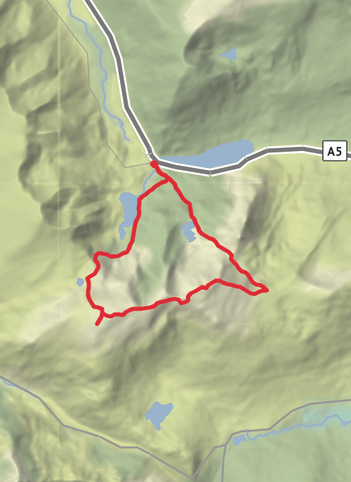 Devils Kitchen, Glyders mobile static map