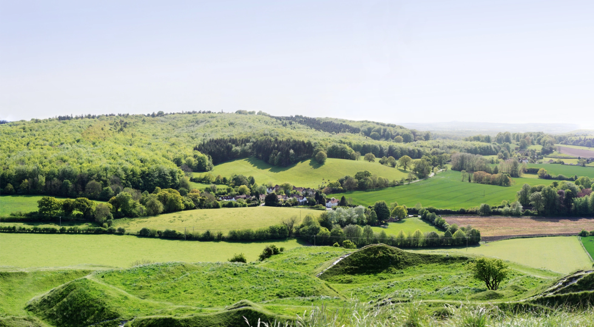 An image depicting the trail Cley Hill Trail and its surrounding area.