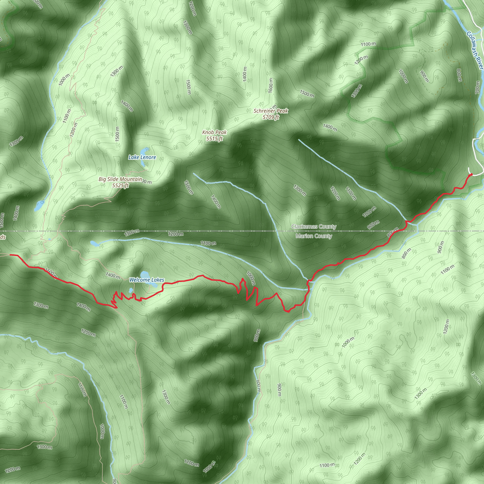 Welcome Lakes via Elk Lakes Creek Trail mobile static map