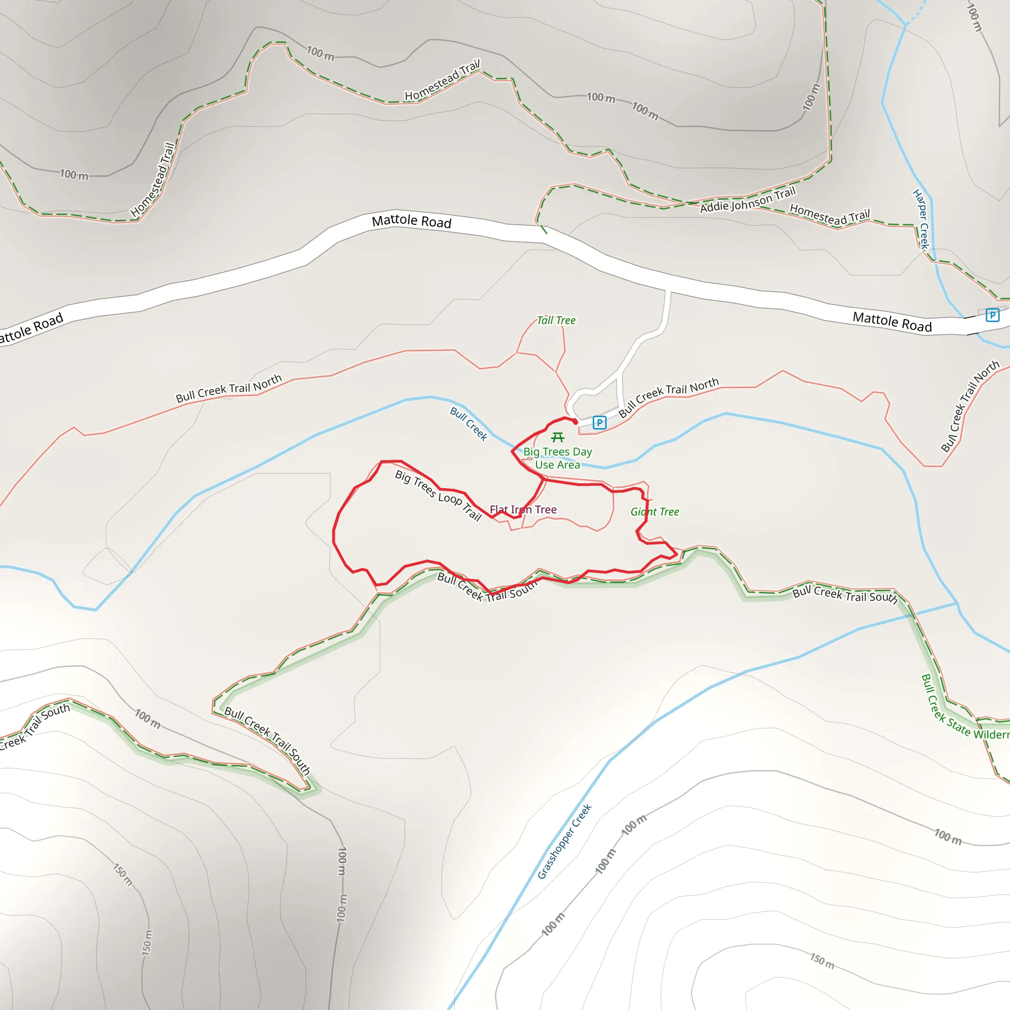 Big Trees Loop Trail mobile static map