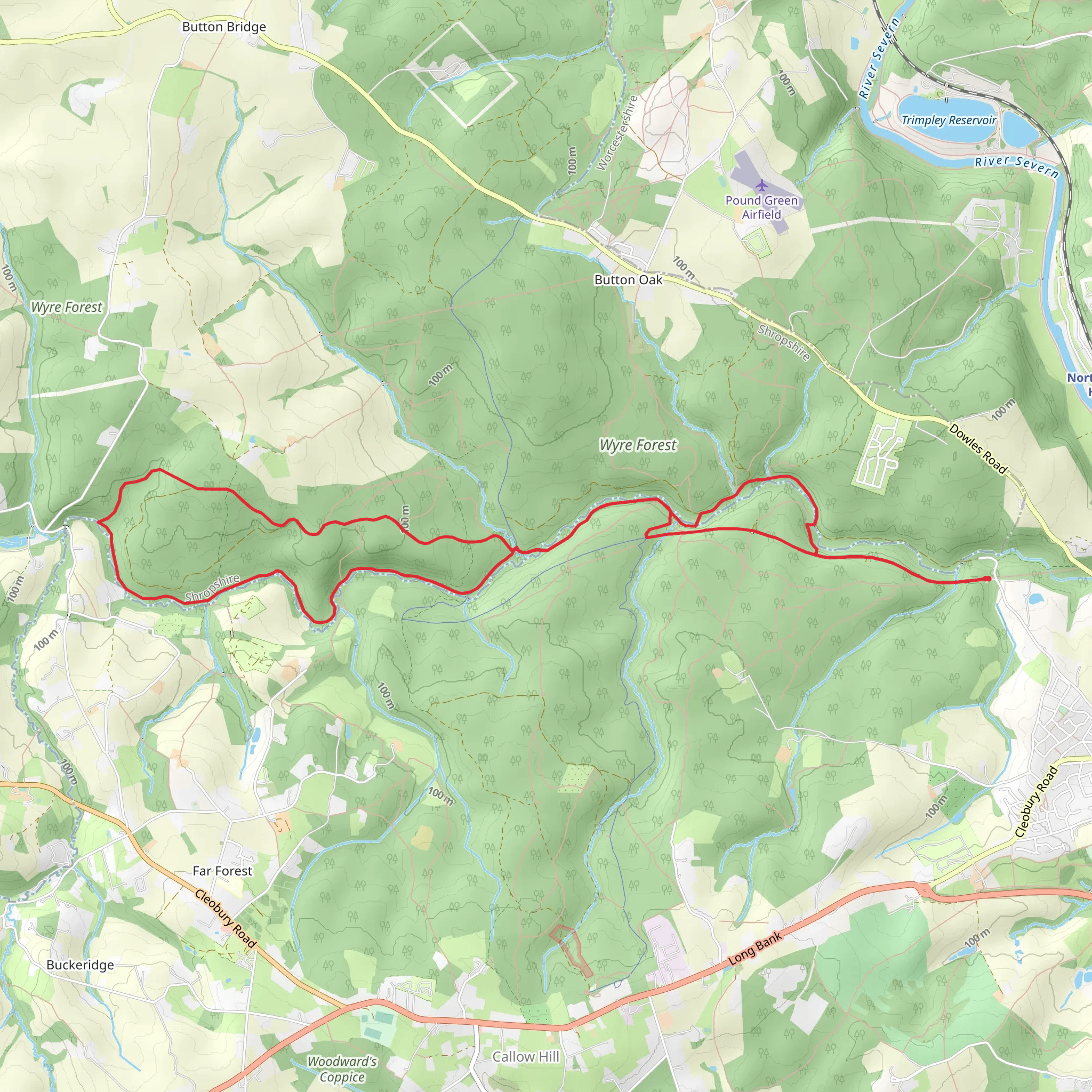 Brand Wood and Wimperhill Wood Loop mobile static map
