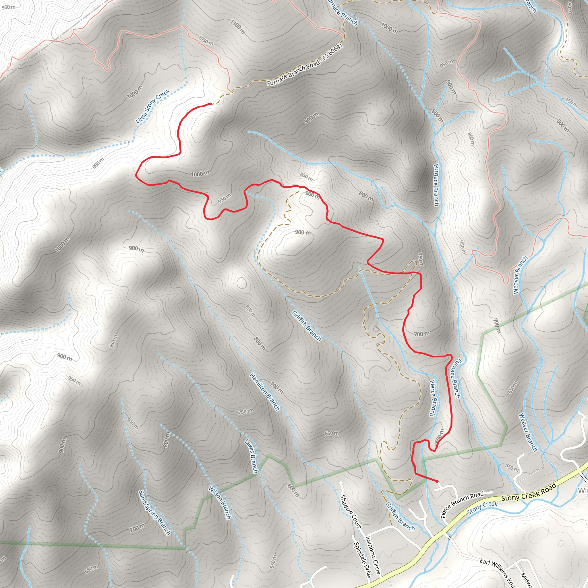 Chestnut Flats Trail mobile static map
