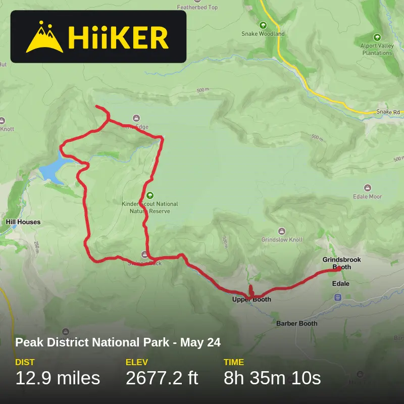 A map preview of the recording Peak District National Park - May 24.