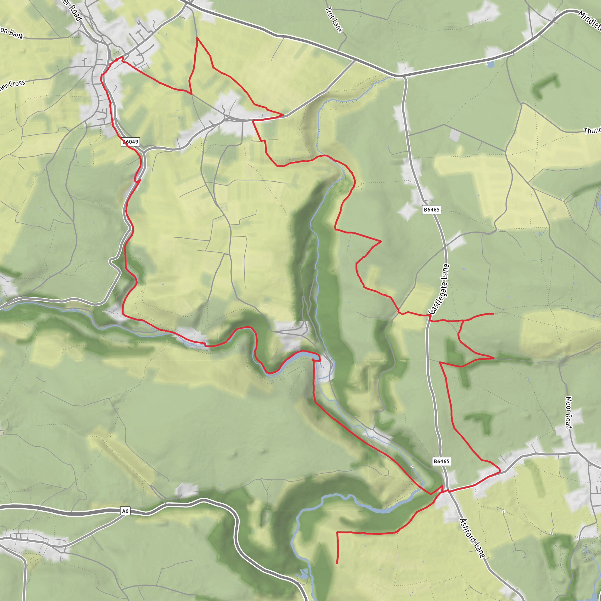 Tideswell & Monsal Head Circular mobile static map