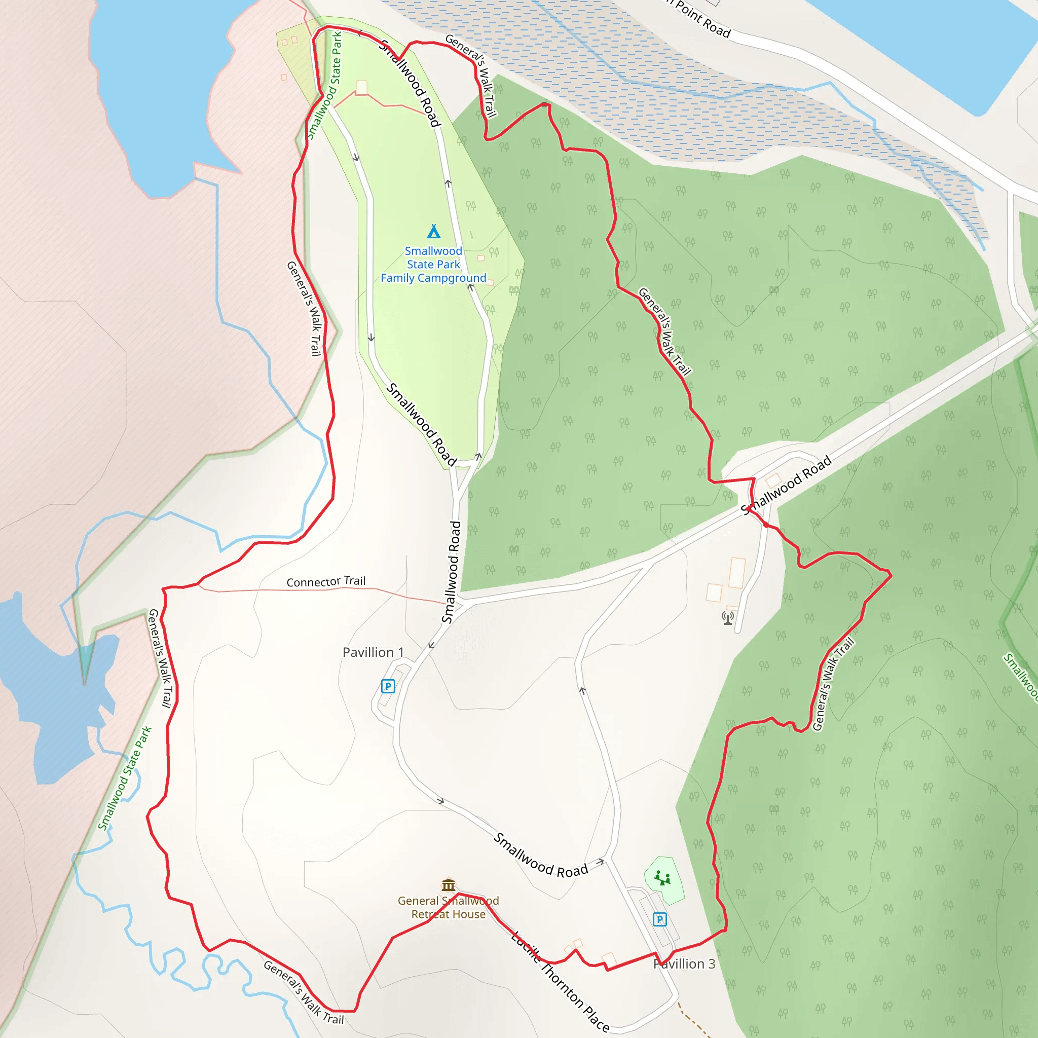 General's Walk Loop Trail mobile static map