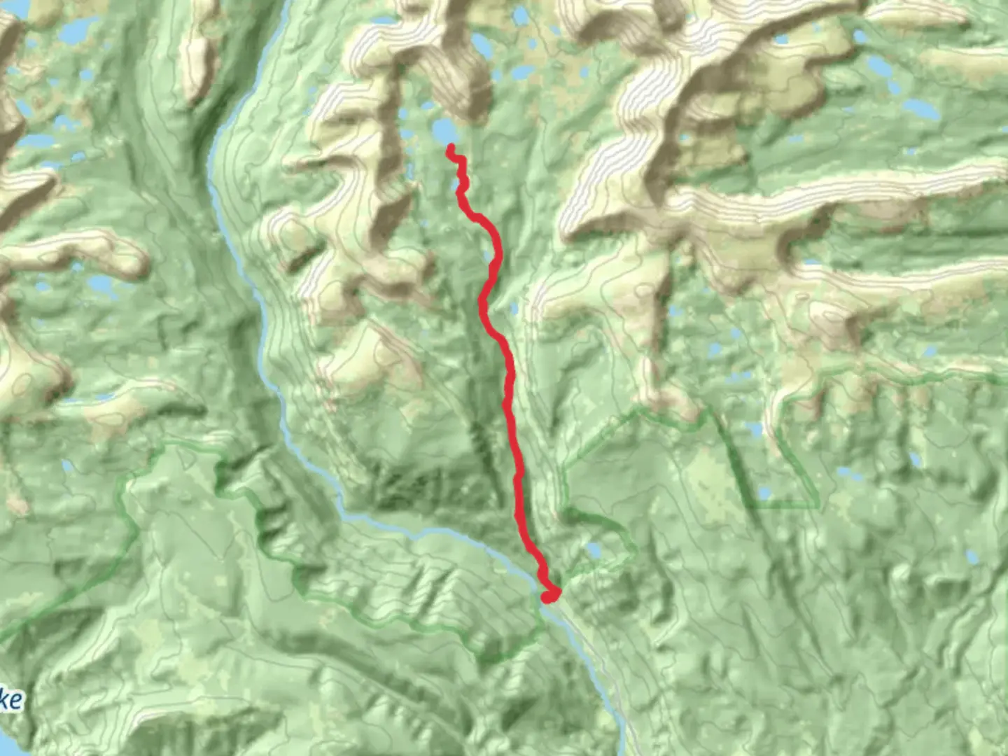 An image depicting the trail Farmers Lake via Swift Creek Trail and its surrounding area.