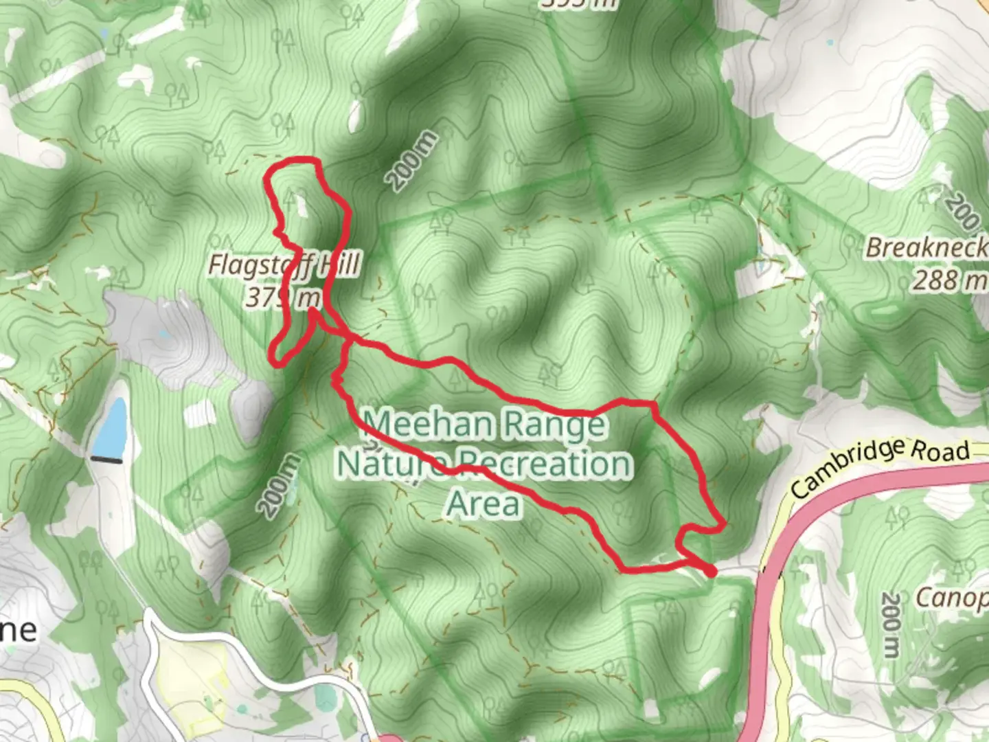 An image depicting the trail Meehan Range – Flagstaff Hill Circuit and its surrounding area.