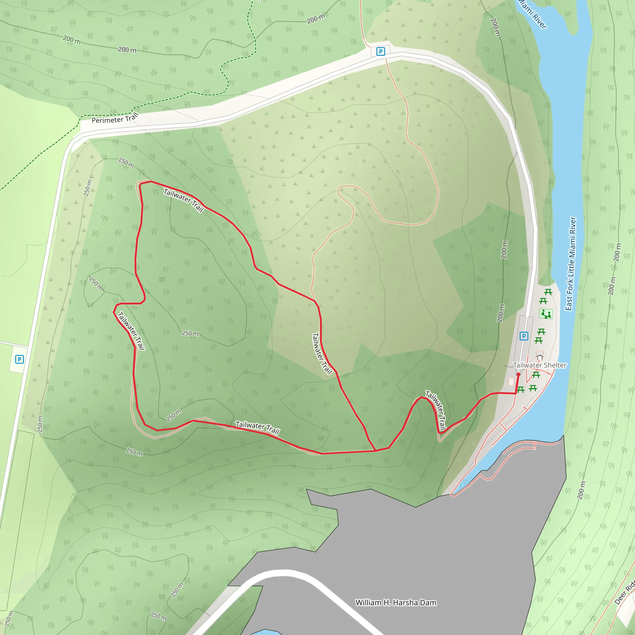 Nature Loop from East Fork Little Miami River mobile static map