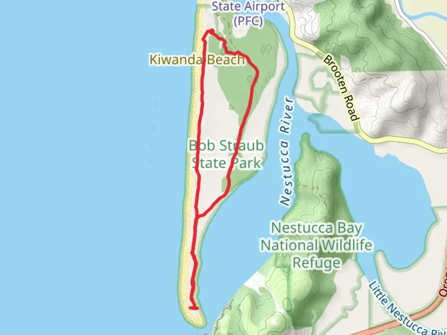 An image depicting the trail Bob Straub State Park Loop and its surrounding area.