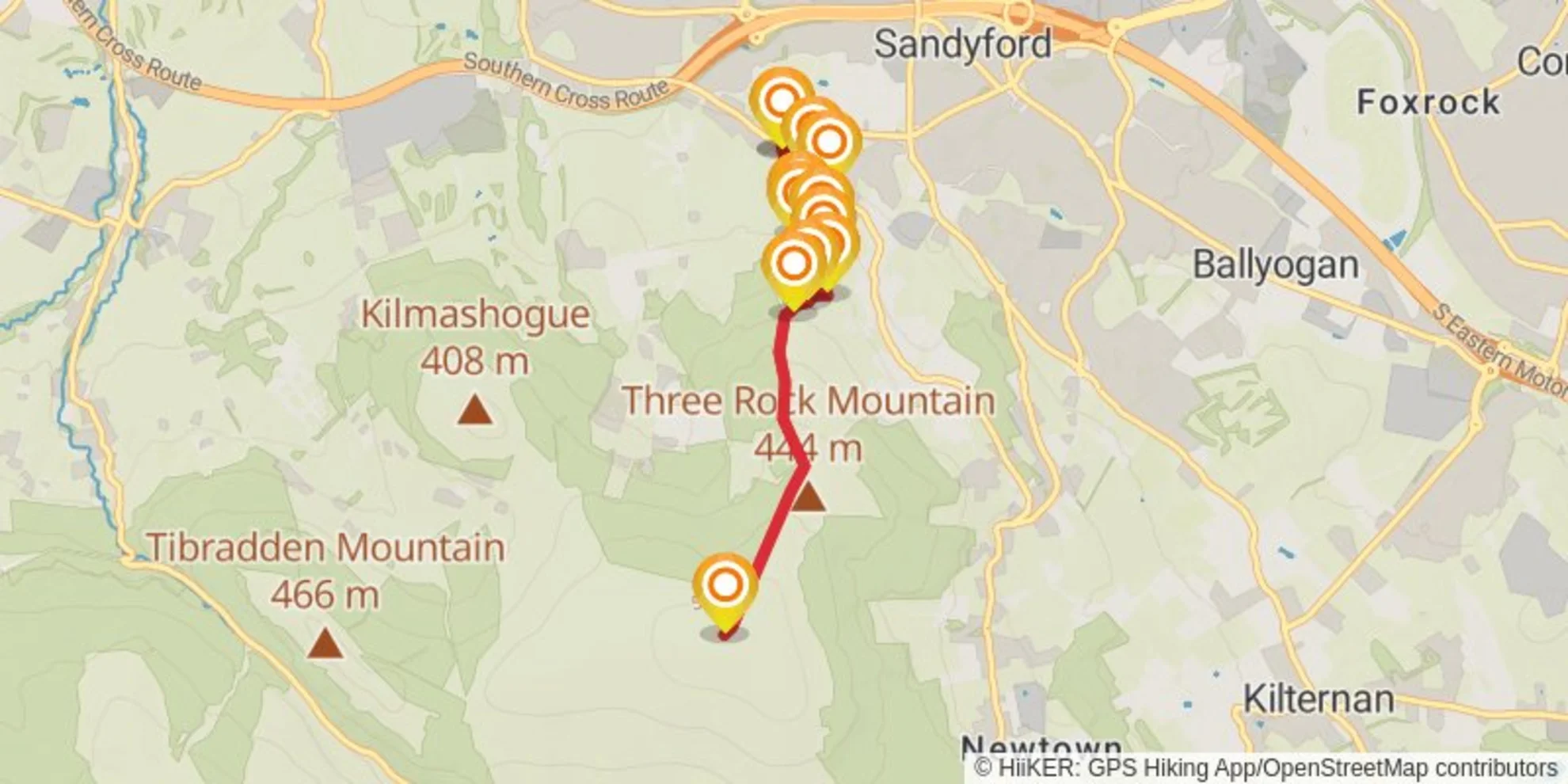 An image depicting the trail Fairy Castle Climb and its surrounding area.