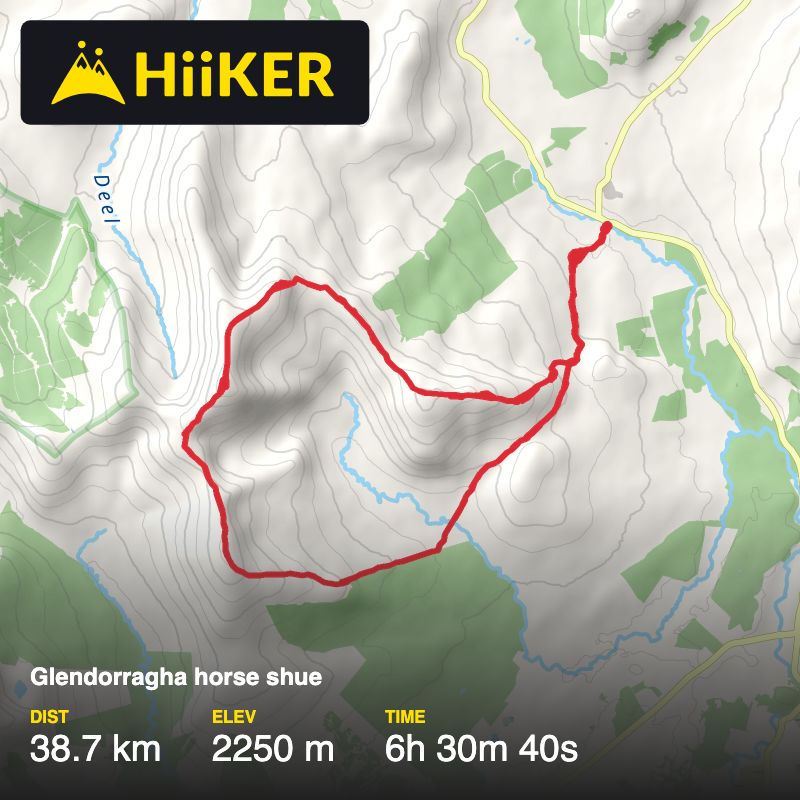A map preview of the recording Glendorragha horse shue.