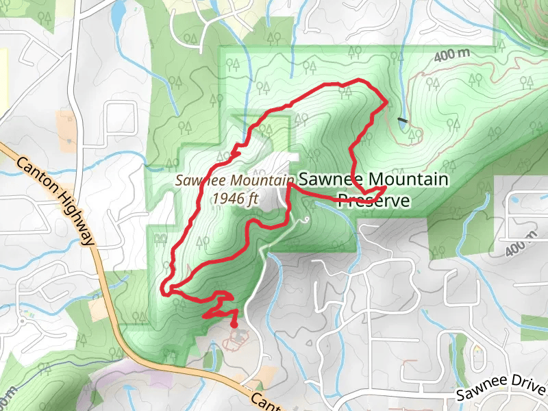 Sawnee Mountain Preserve - Mountainside Loop Trail