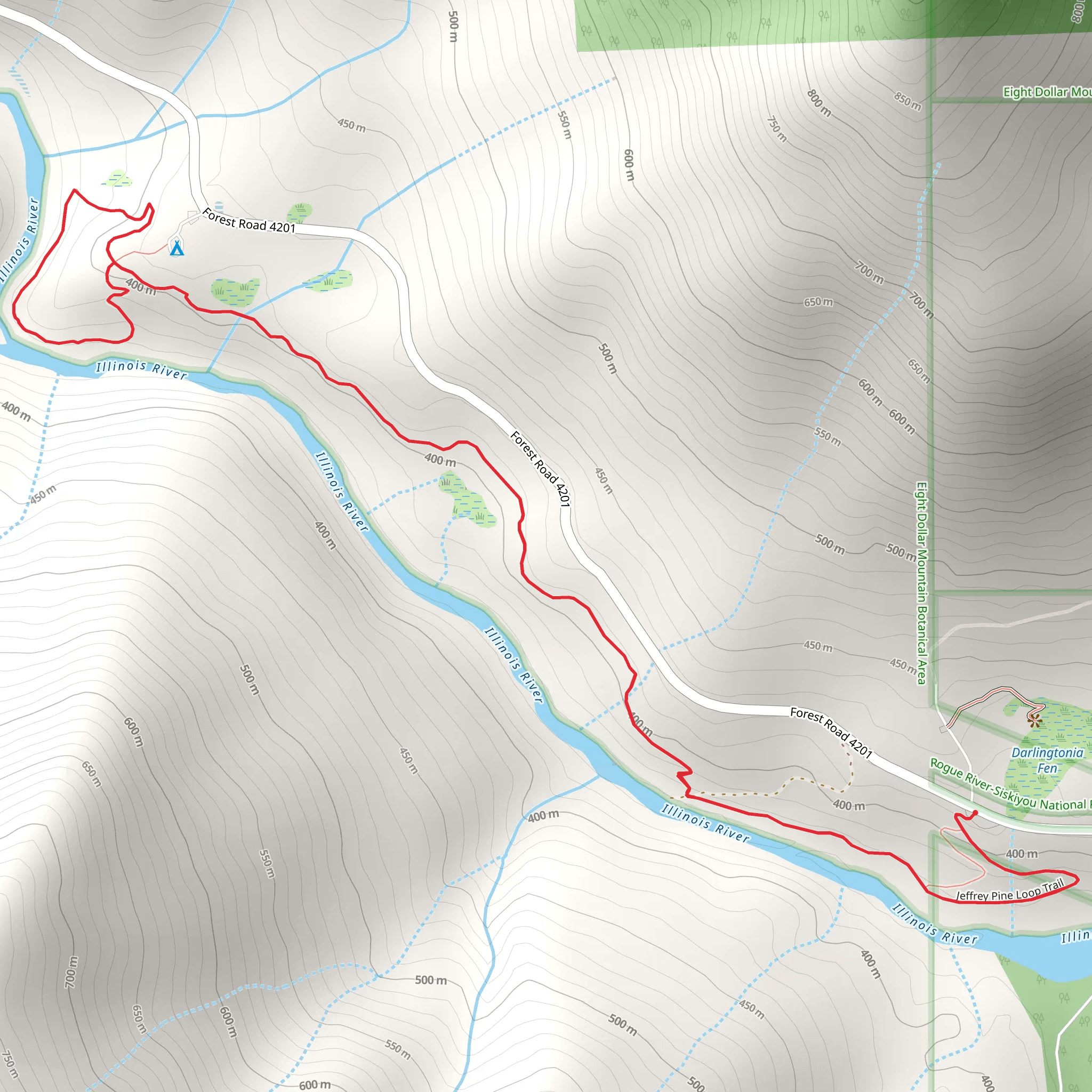 Little Falls via Jeffrey Pine Loop Trail mobile static map