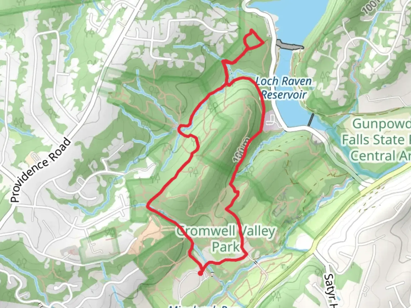 An image depicting the trail Loch Raven Reservoir - Cromwell Valley Park Loop and its surrounding area.