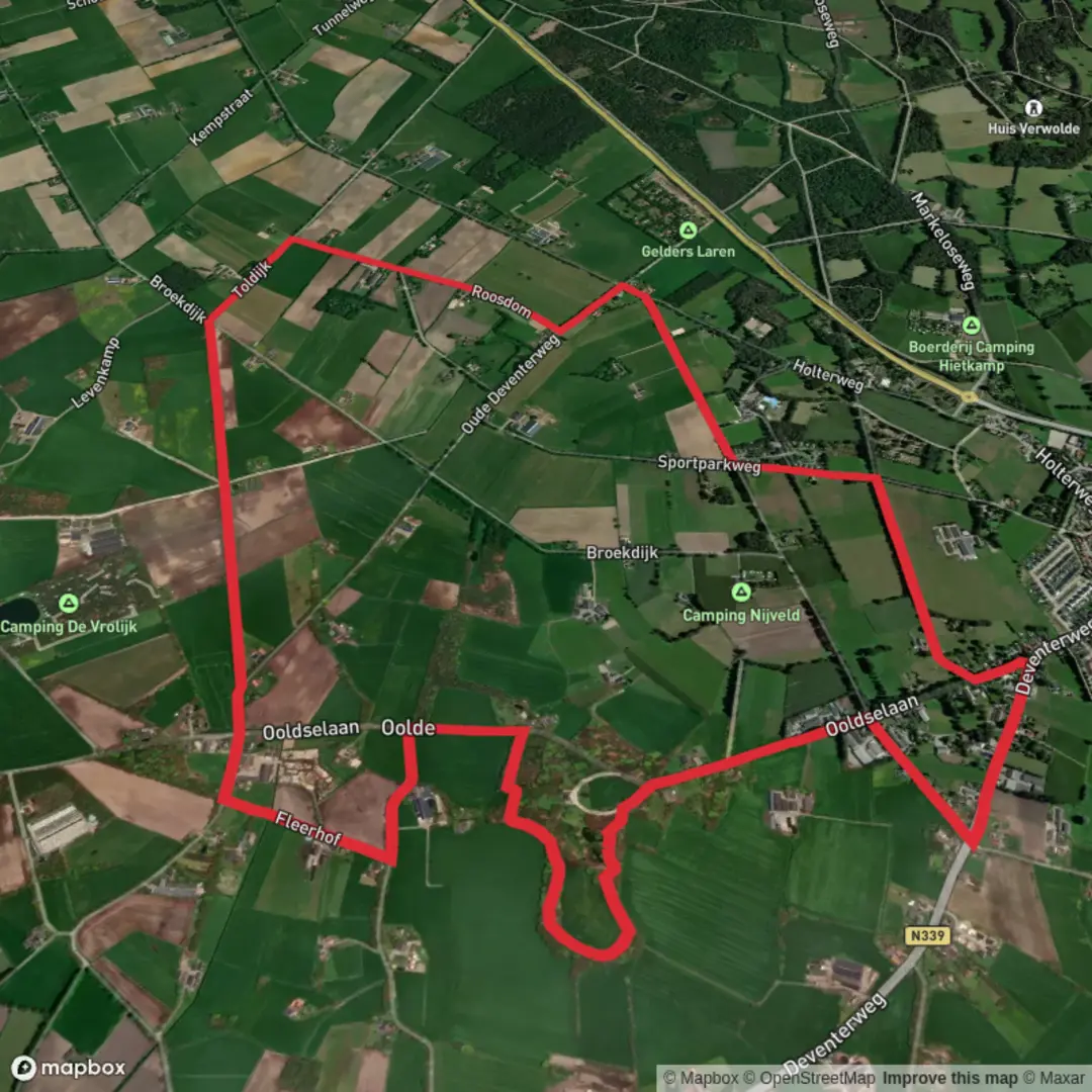 An image depicting the trail Oolde Loop Route and its surrounding area.