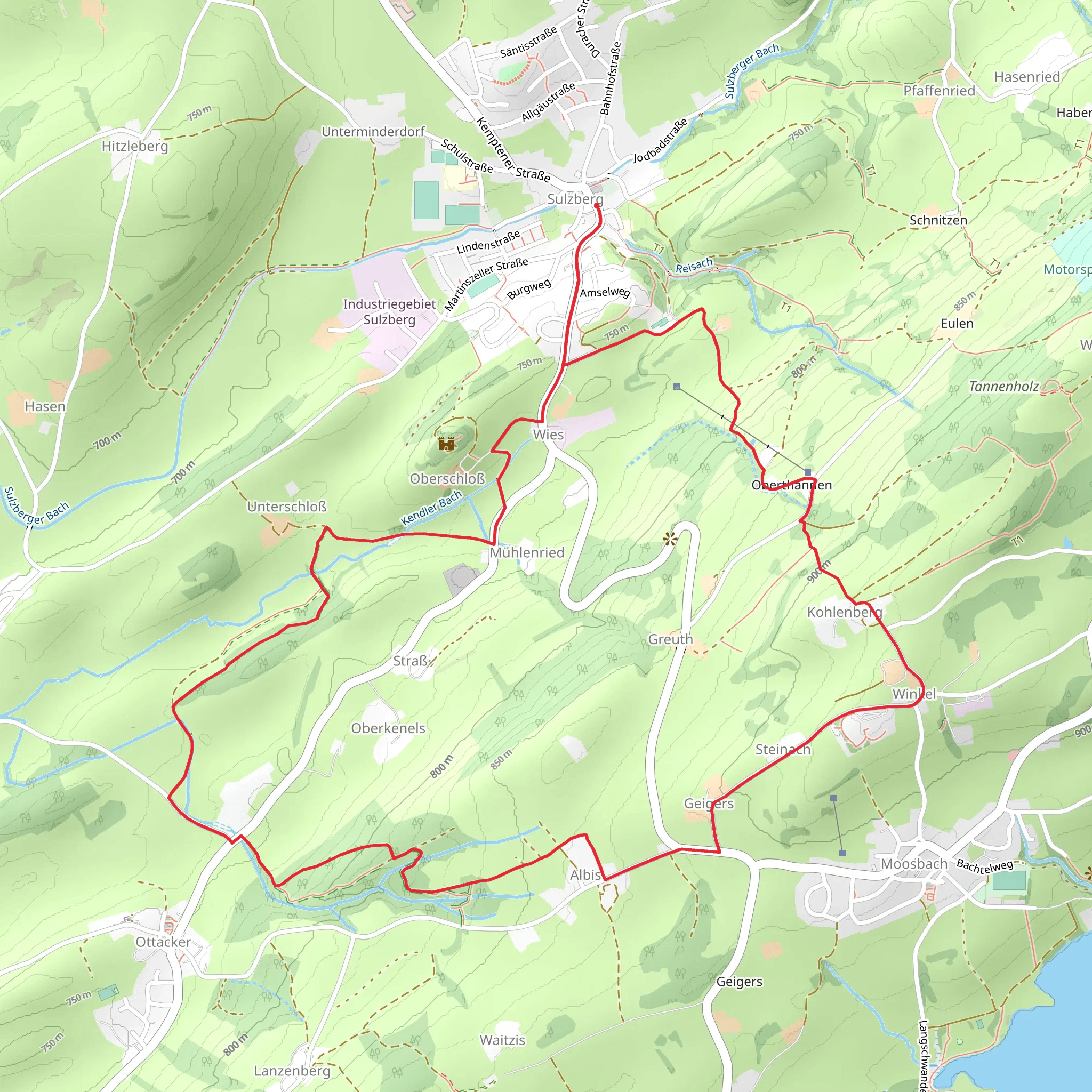 Heinrichweg 2 and Sulzberg Loop mobile static map