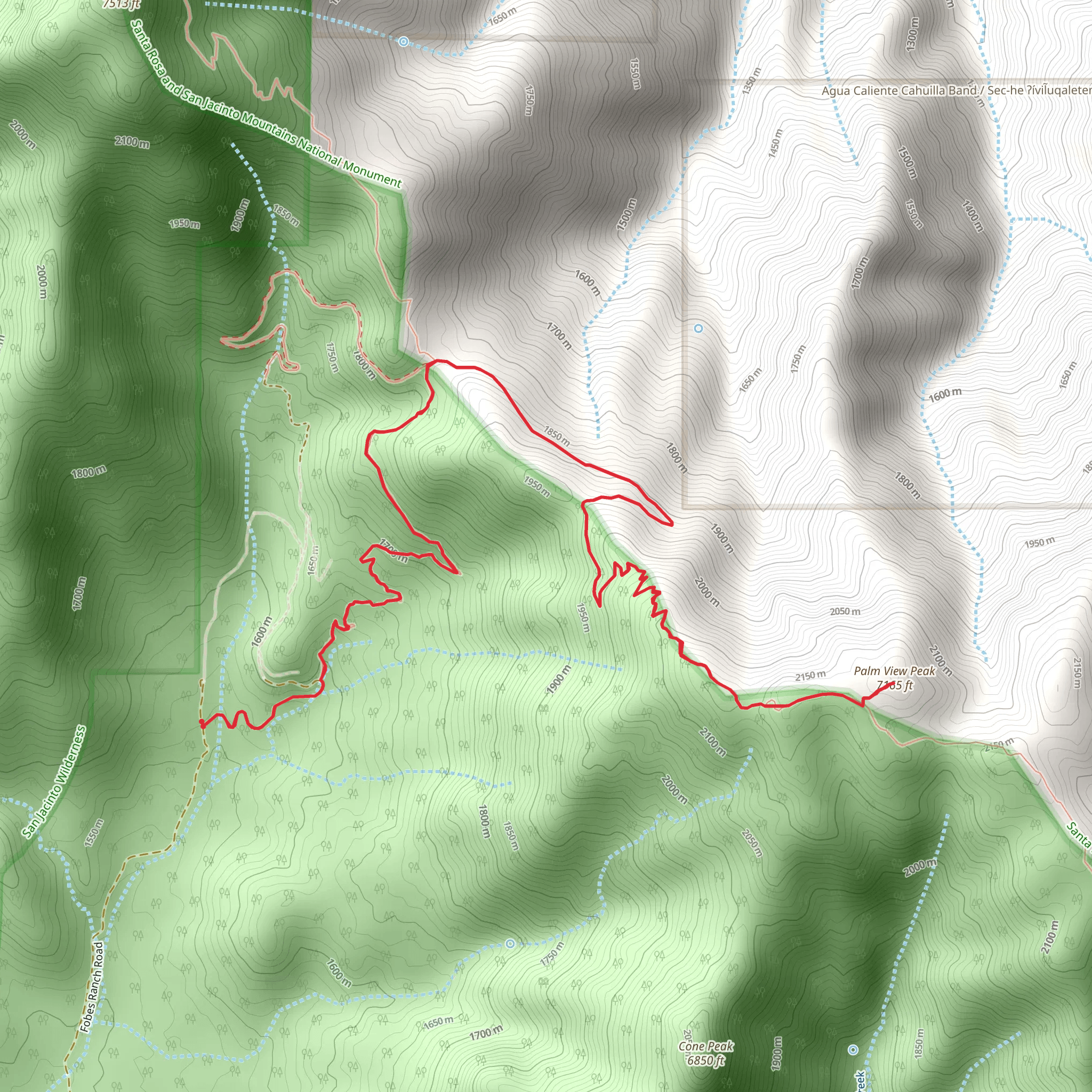 Palm View Peak mobile static map
