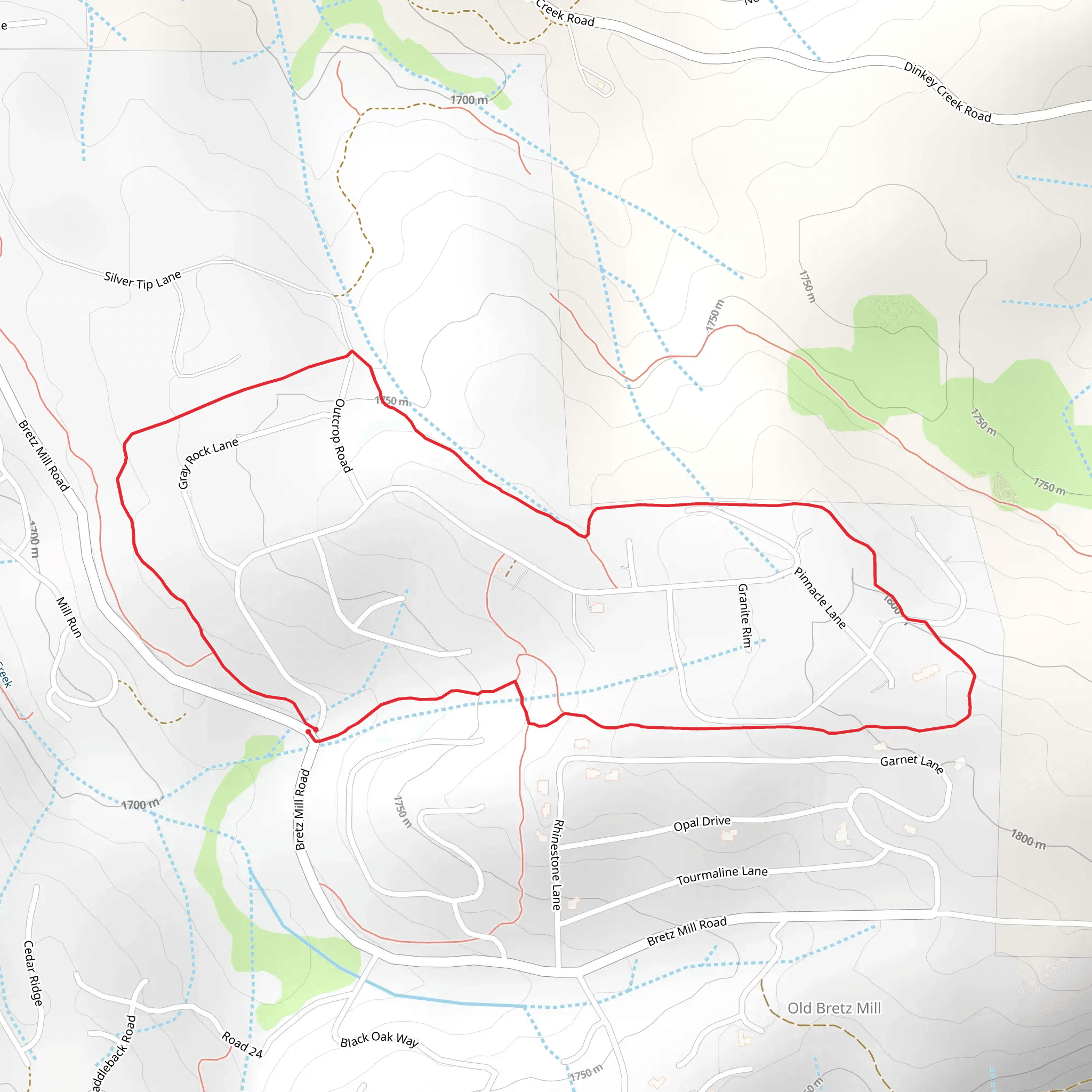 Bretz Mill Road Loop - North mobile static map