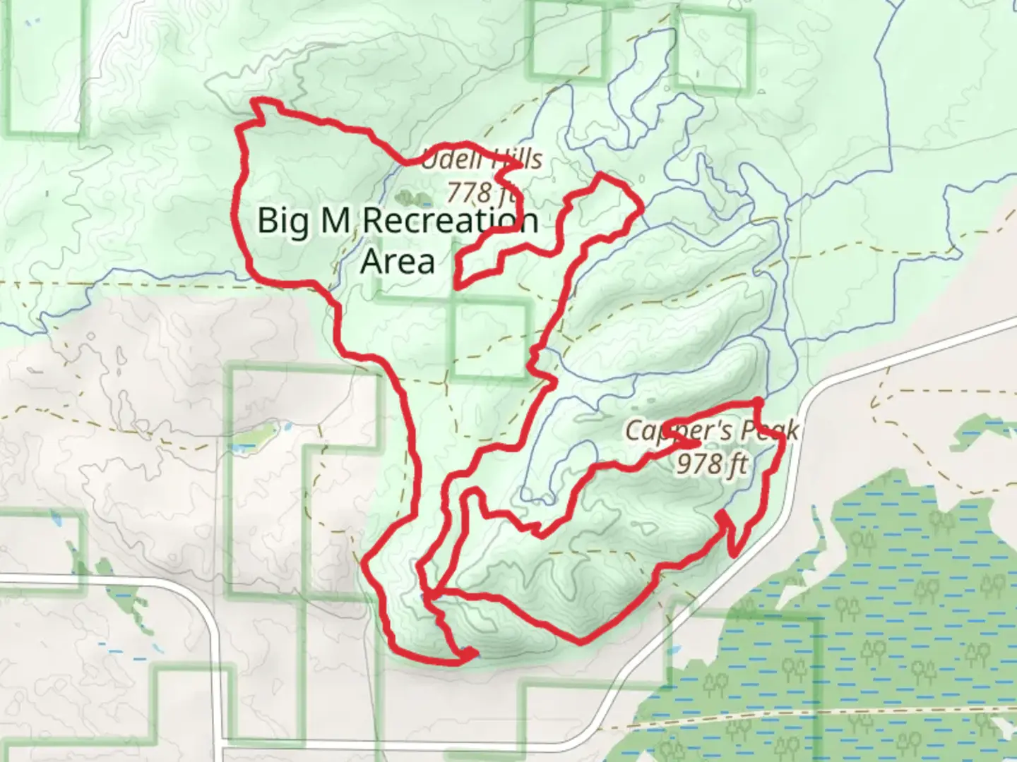 An image depicting the trail Bullwacker and Catamount Loop and its surrounding area.