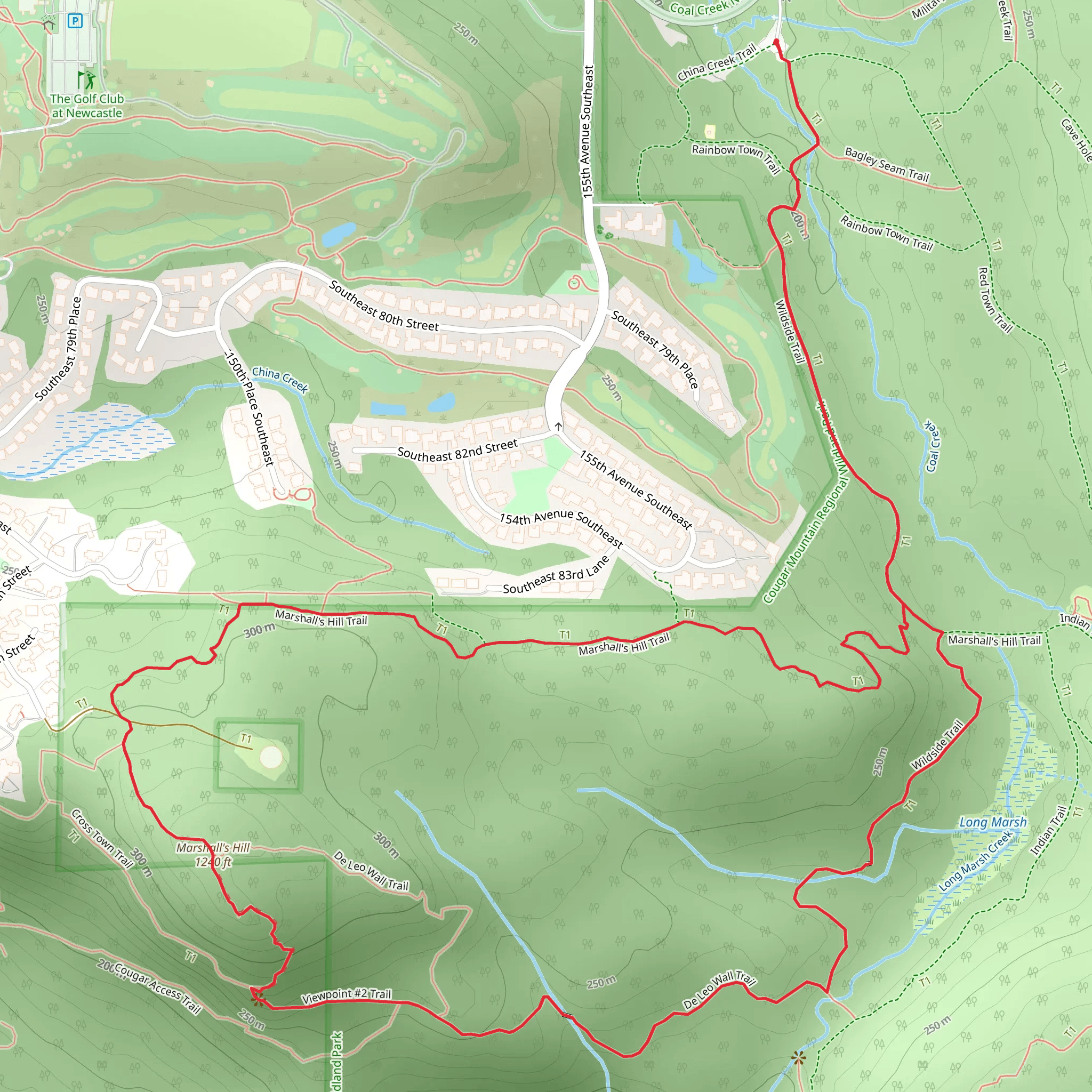 Wildside, Marshall's Hill and De Leo Wall Loop Trail mobile static map
