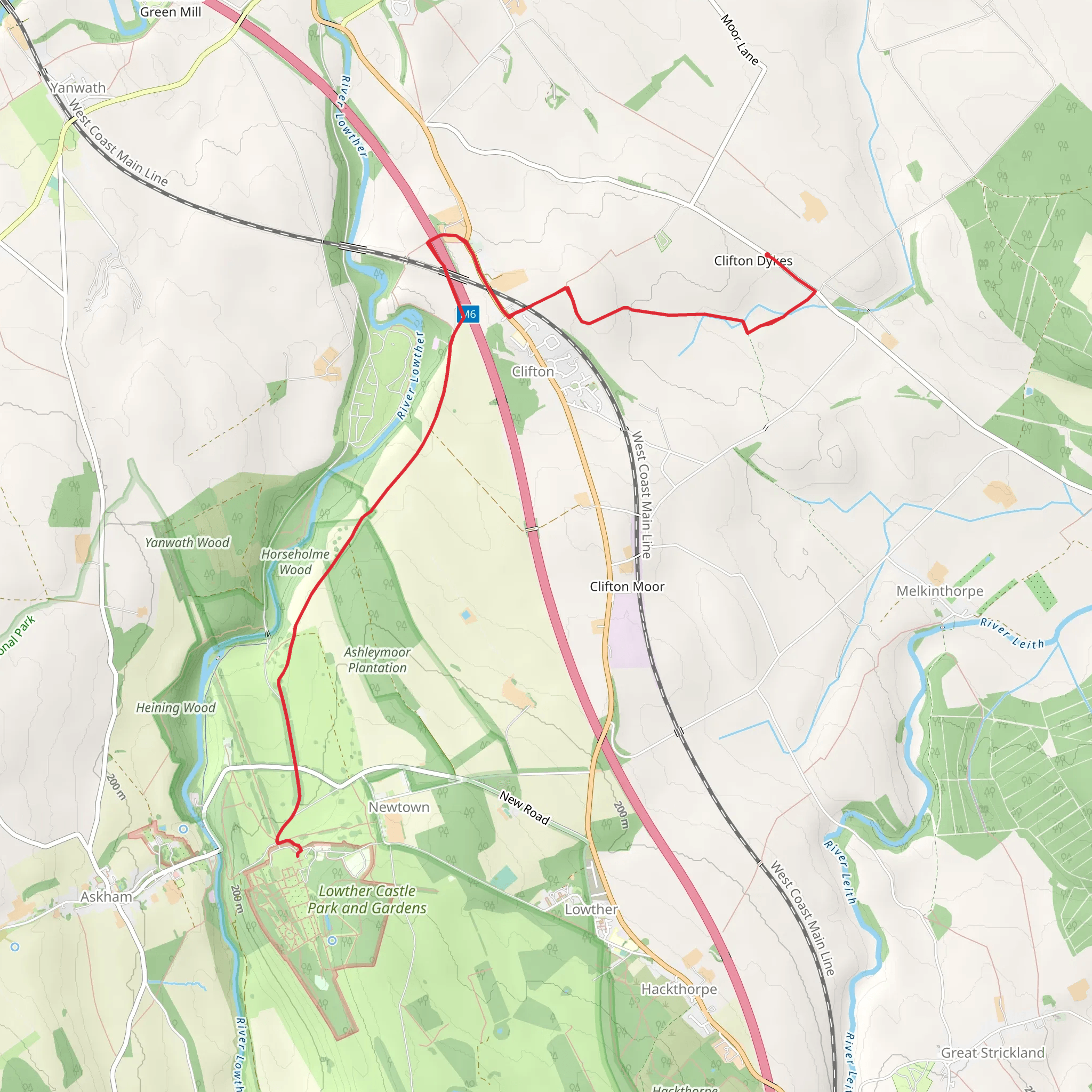 Lowther Castle Walk mobile static map