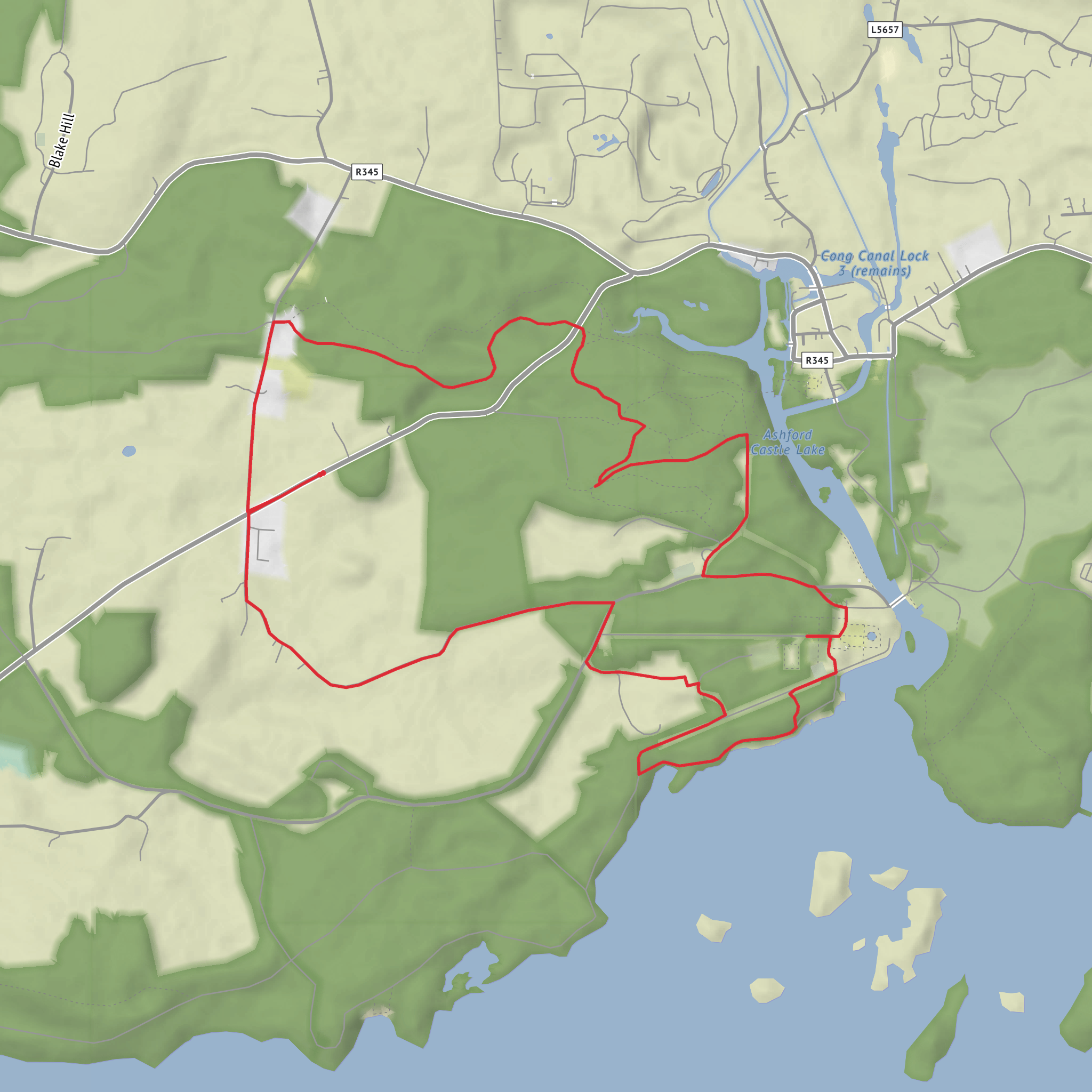 Ashford Castle and Cong Walk mobile static map