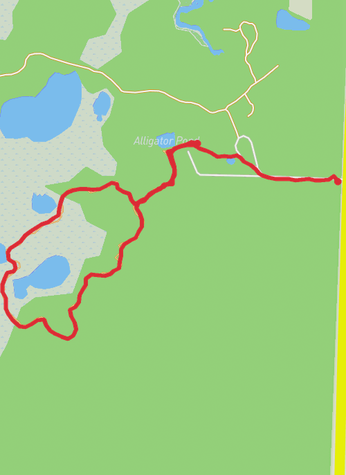 Hike on Loop around Alligator Pond mobile static map