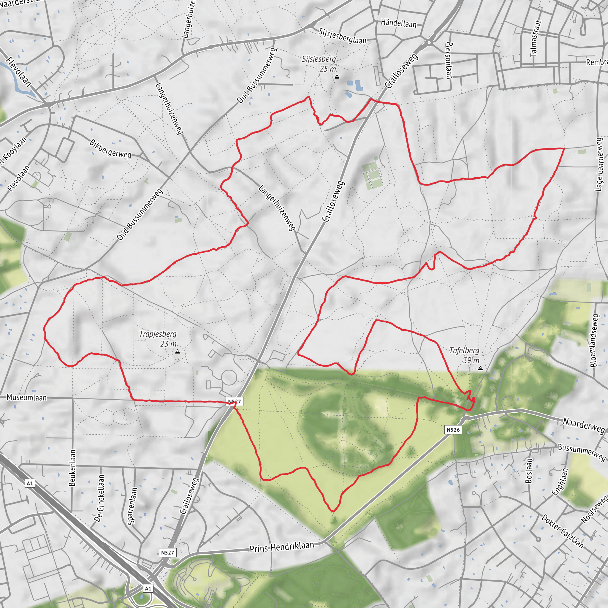 Wandeling Heide Blaricum mobile static map