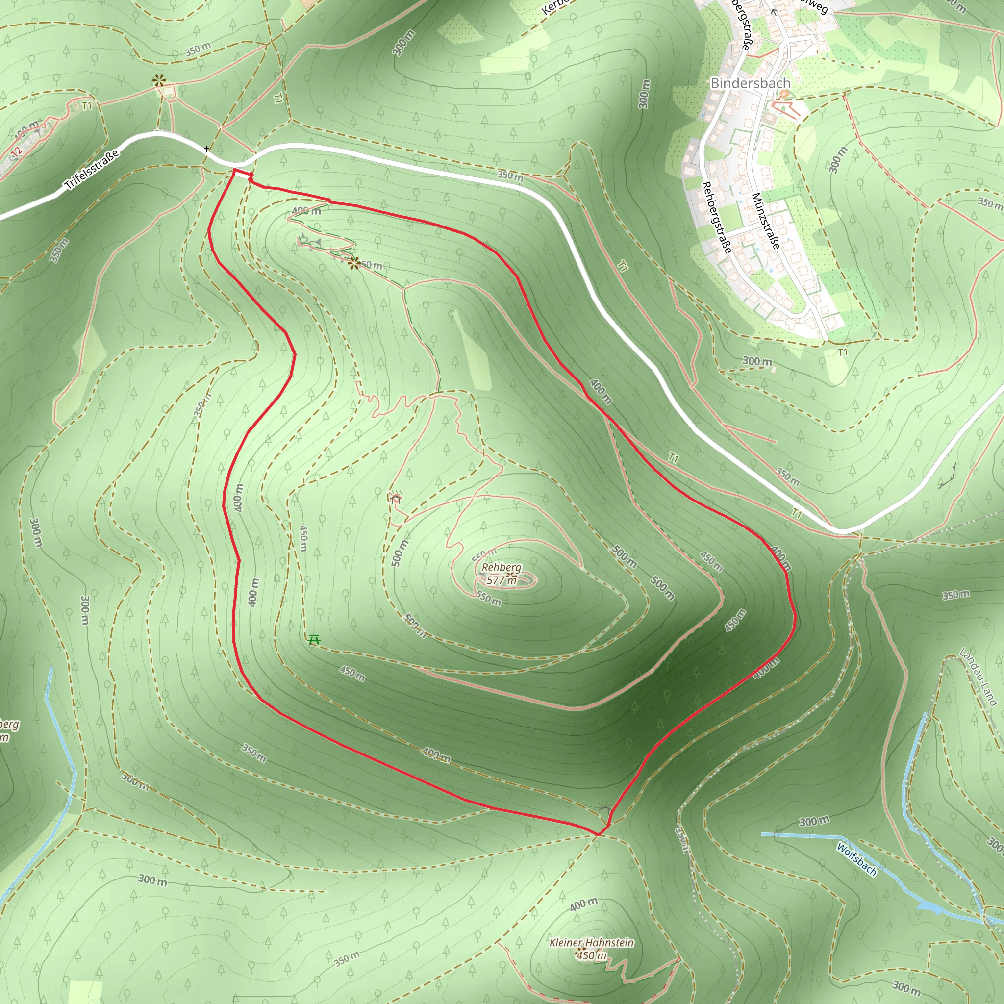 Rehberg Loop via Rundwanderweg 19 Annweiler mobile static map