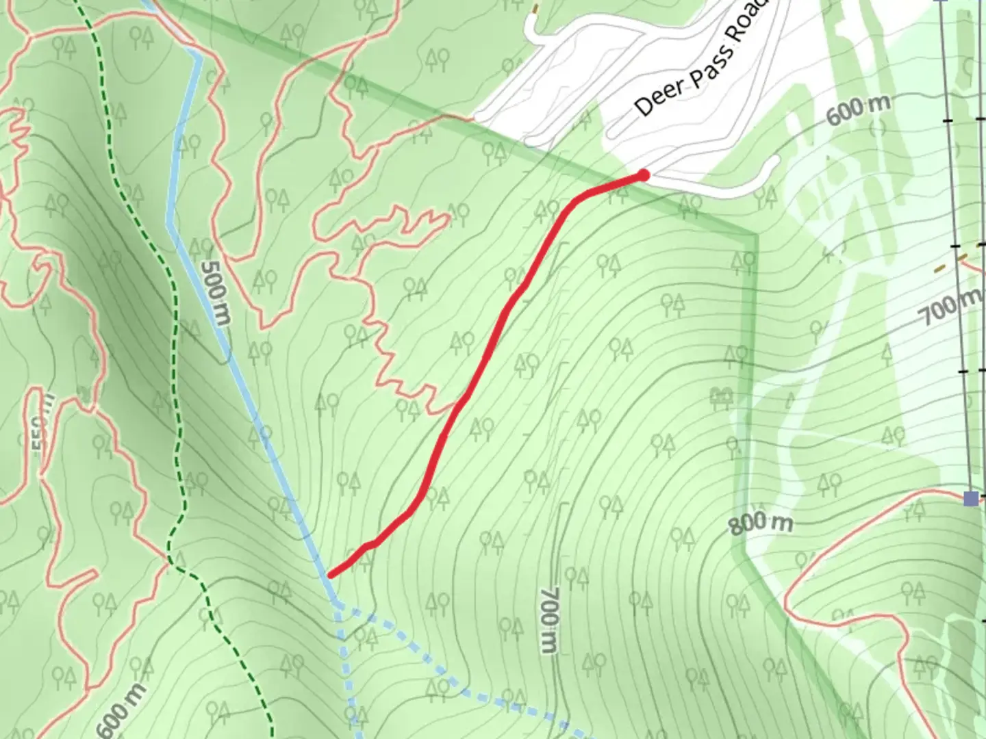 An image depicting the trail Bridesmaid Falls Trail and its surrounding area.