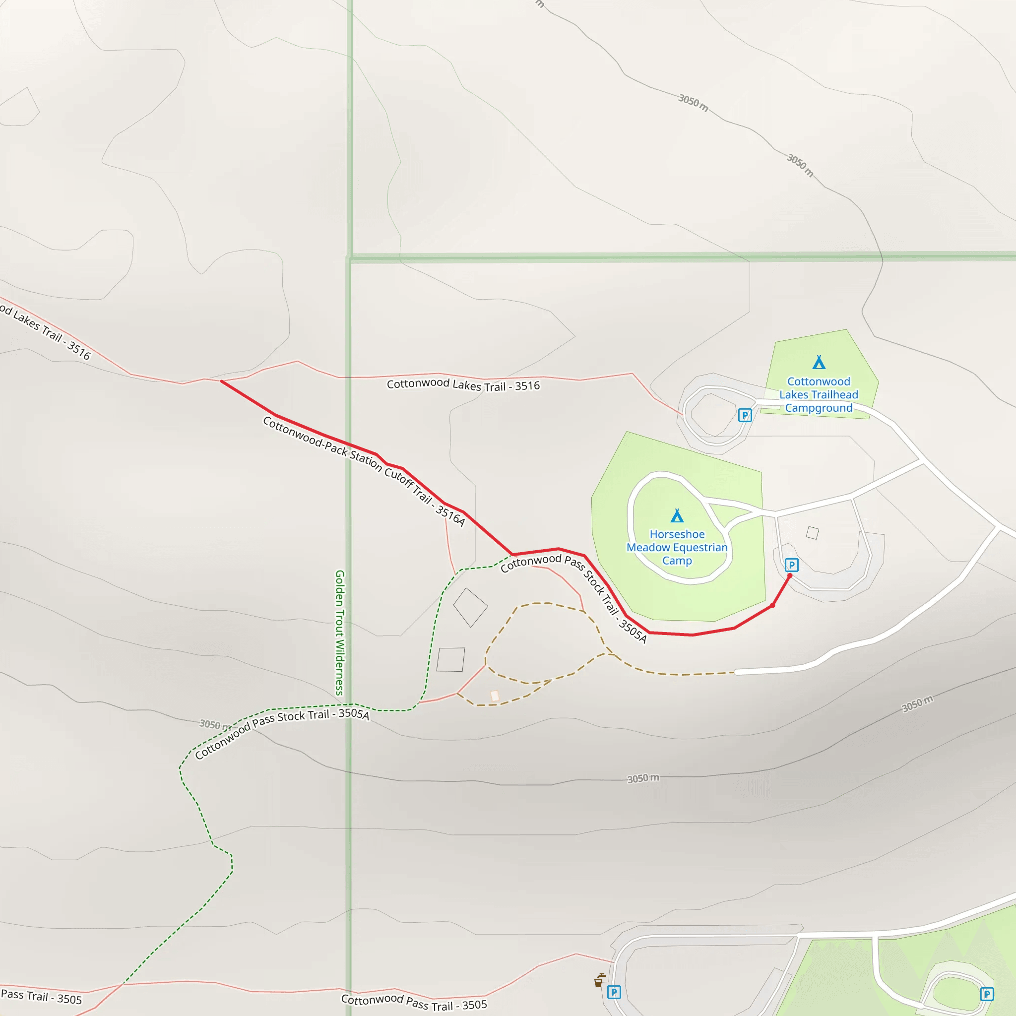 Cottonwood Pack Station Cutoff Trail mobile static map