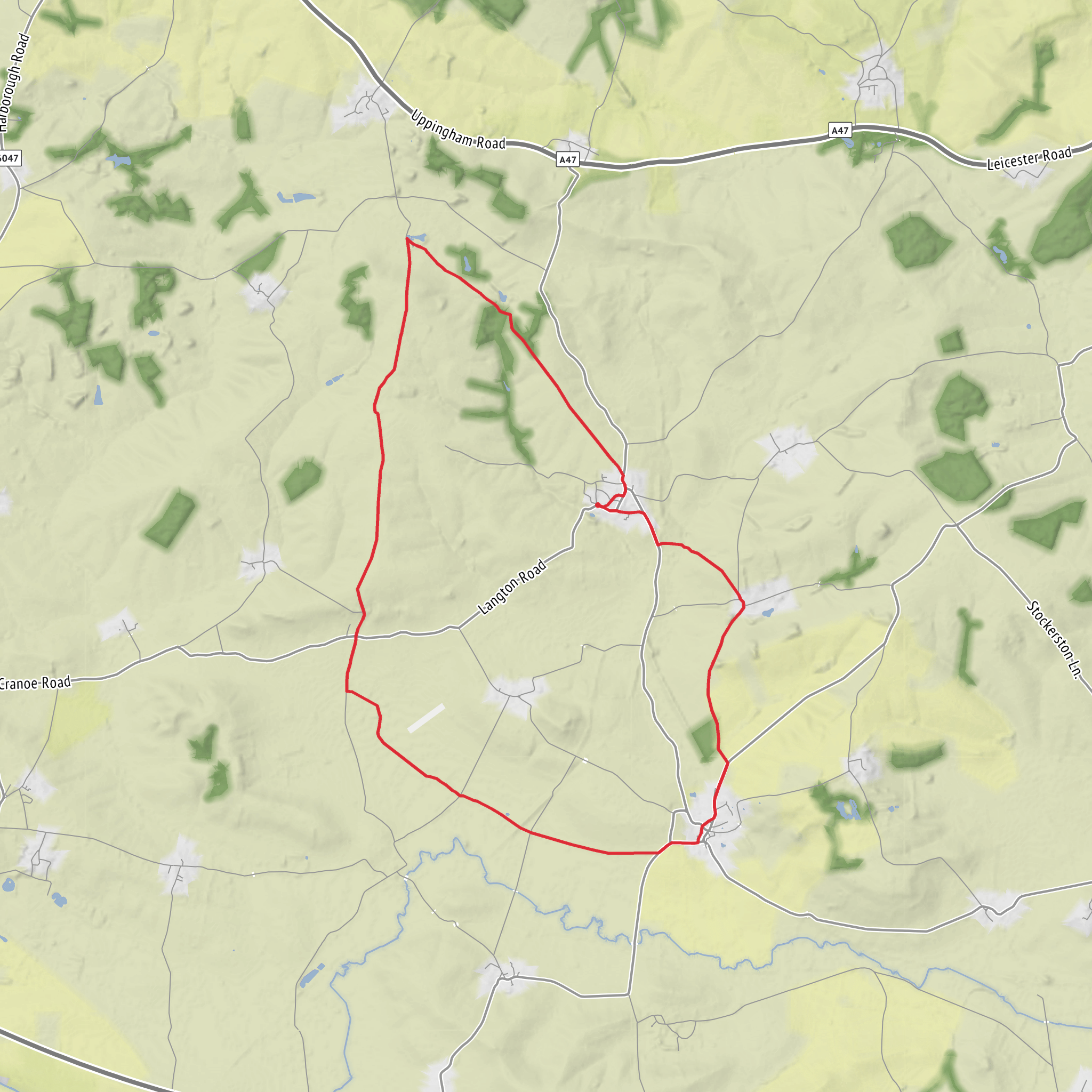 Hallaton Spinneys Loop mobile static map
