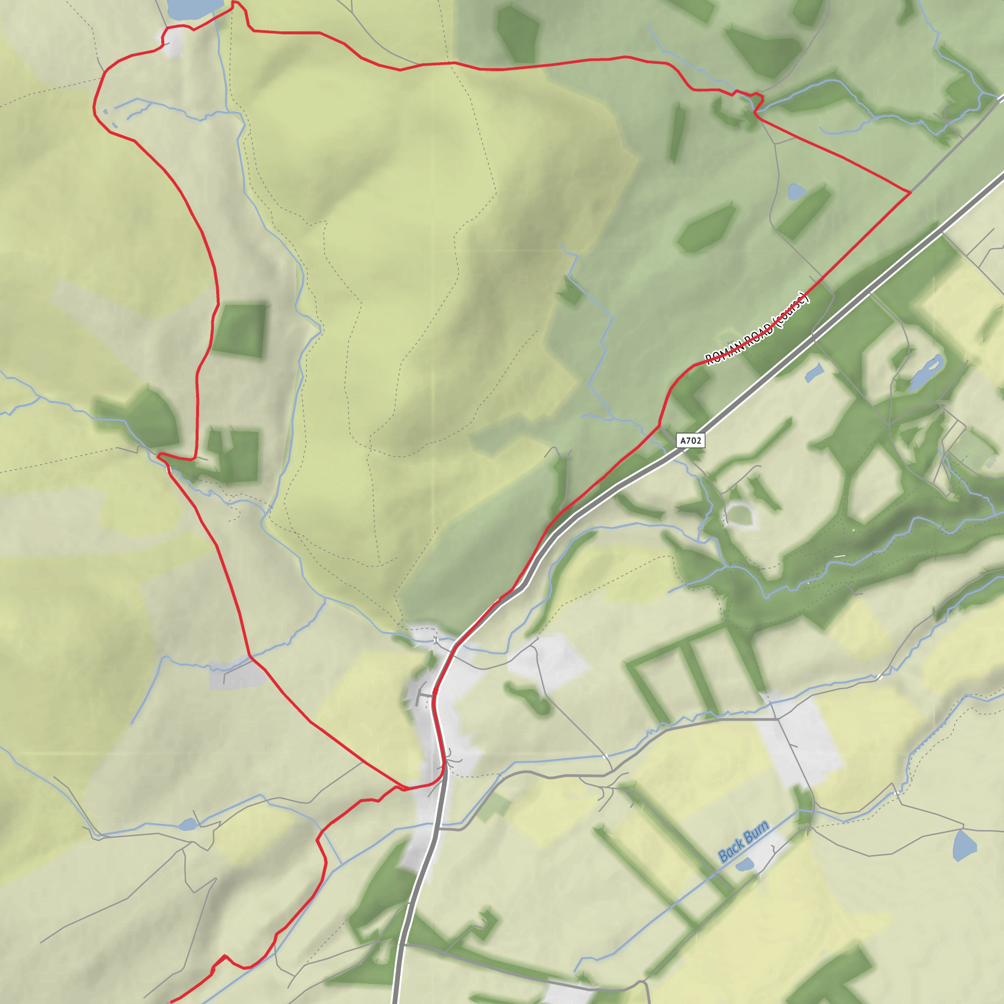 North Esk Reservoir, Fairlie Hope, Peaked Craig and Hollow Haugh Loop mobile static map