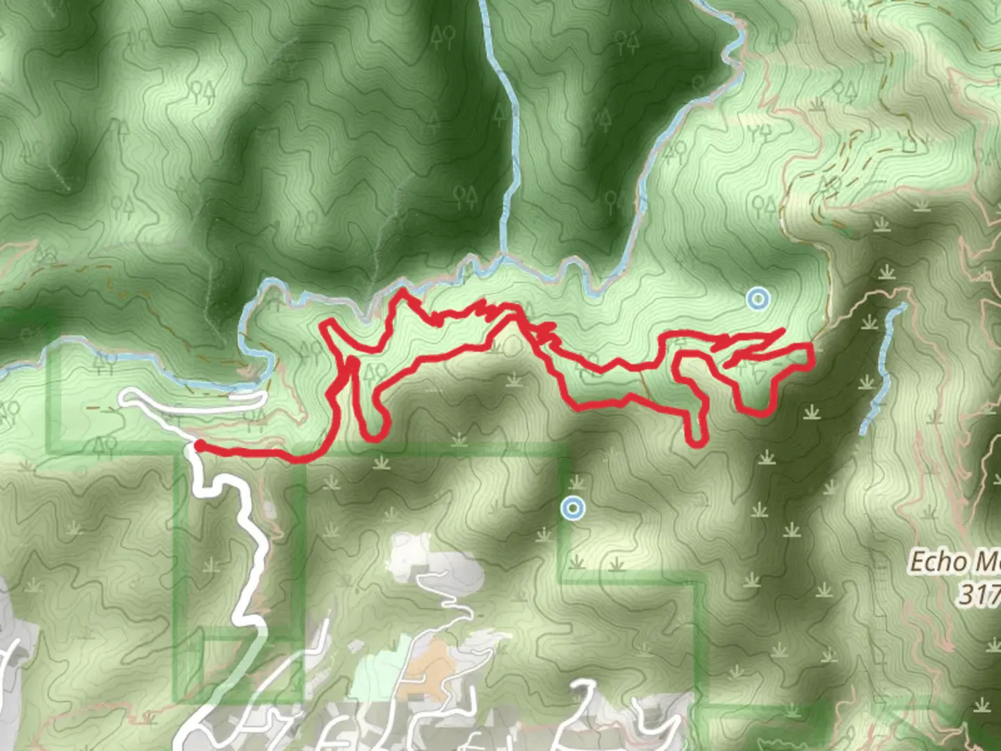 An image depicting the trail Mount Lowey Motorway and Sunset Ridge Loop Trail and its surrounding area.