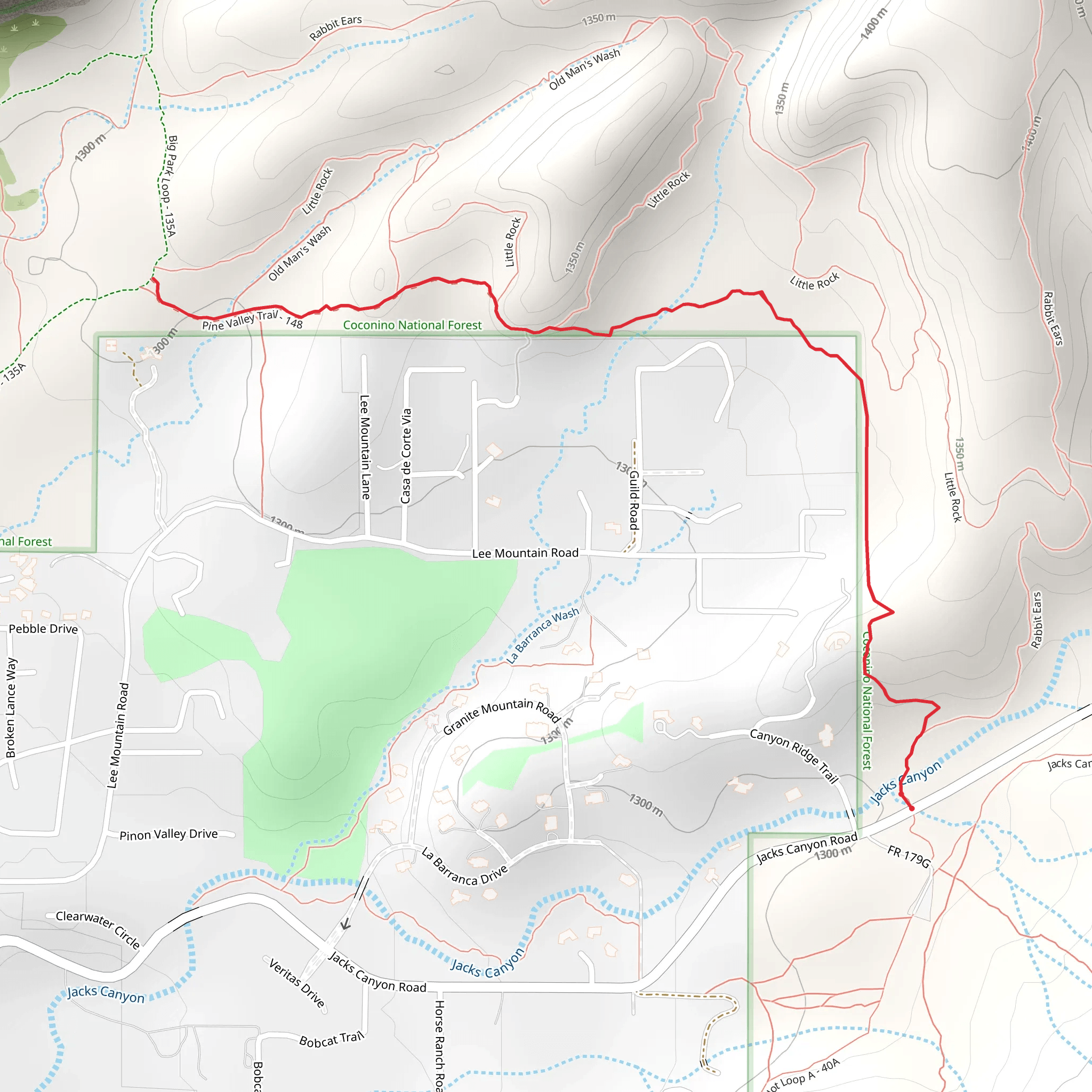 Pine Valley Trail mobile static map