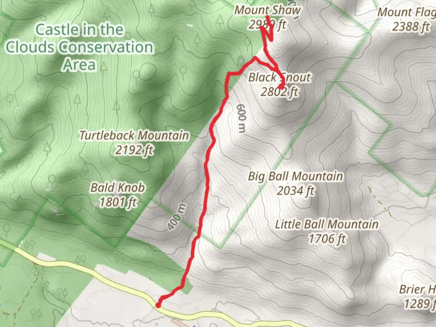 An image depicting the trail Black Snout and Mount Shaw via Mount Shaw Trail and its surrounding area.