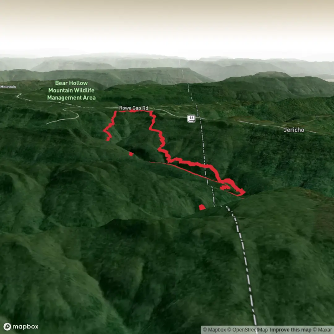 An image depicting the trail Falls of the Walls of Jericho via Walls of Jericho Trail and its surrounding area.