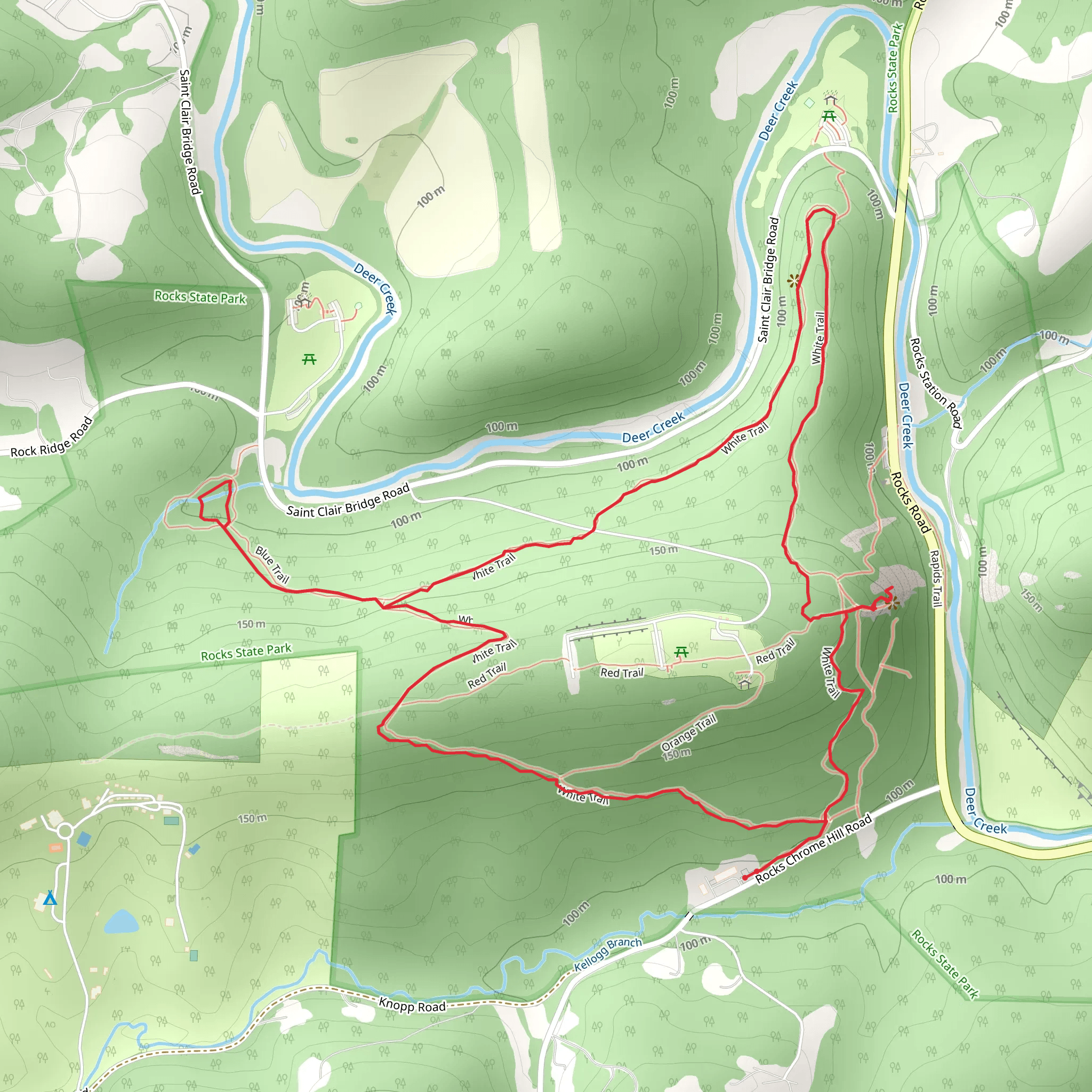 White Loop Trail mobile static map