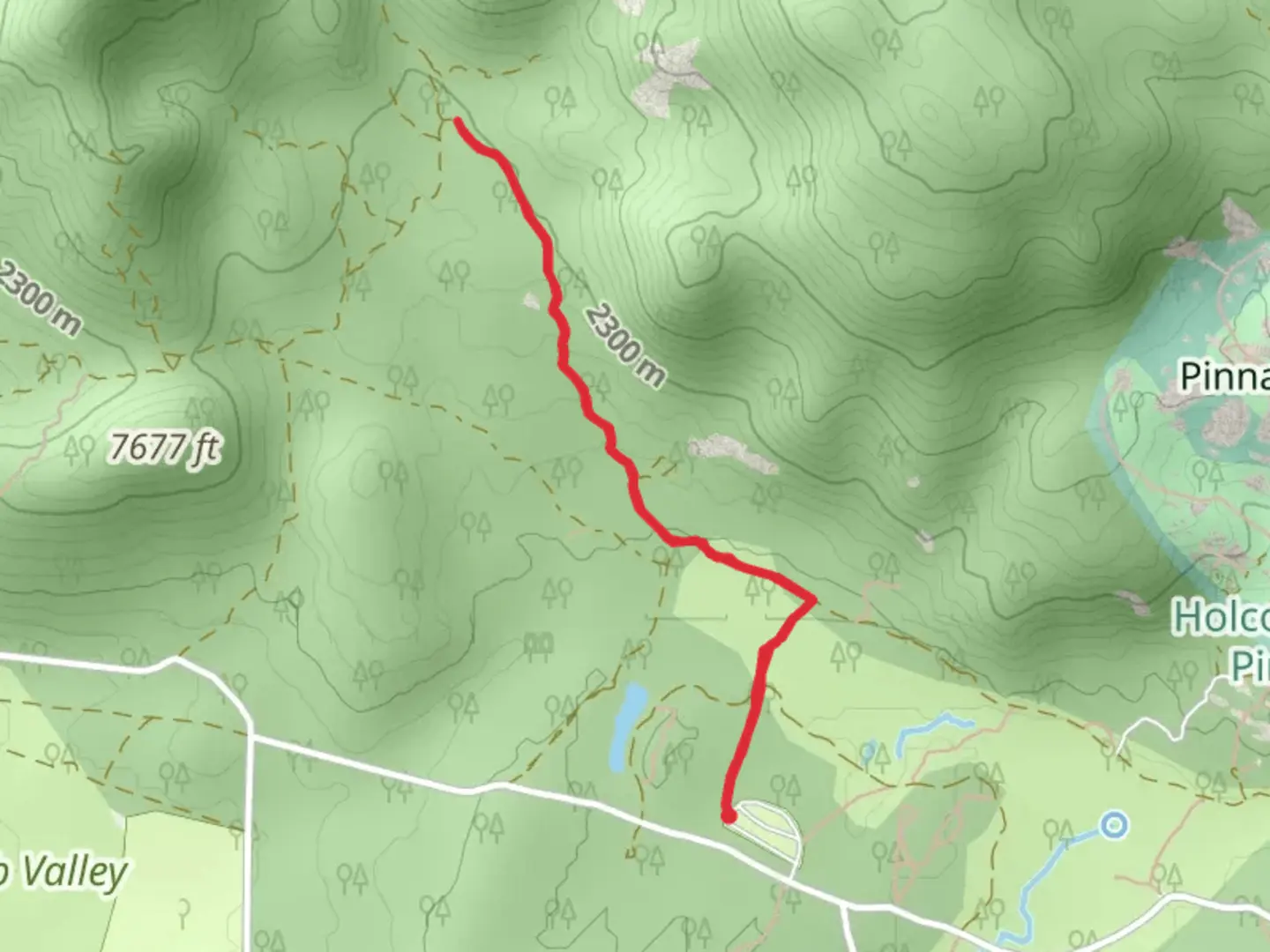 An image depicting the trail Harvey Mine Road and its surrounding area.