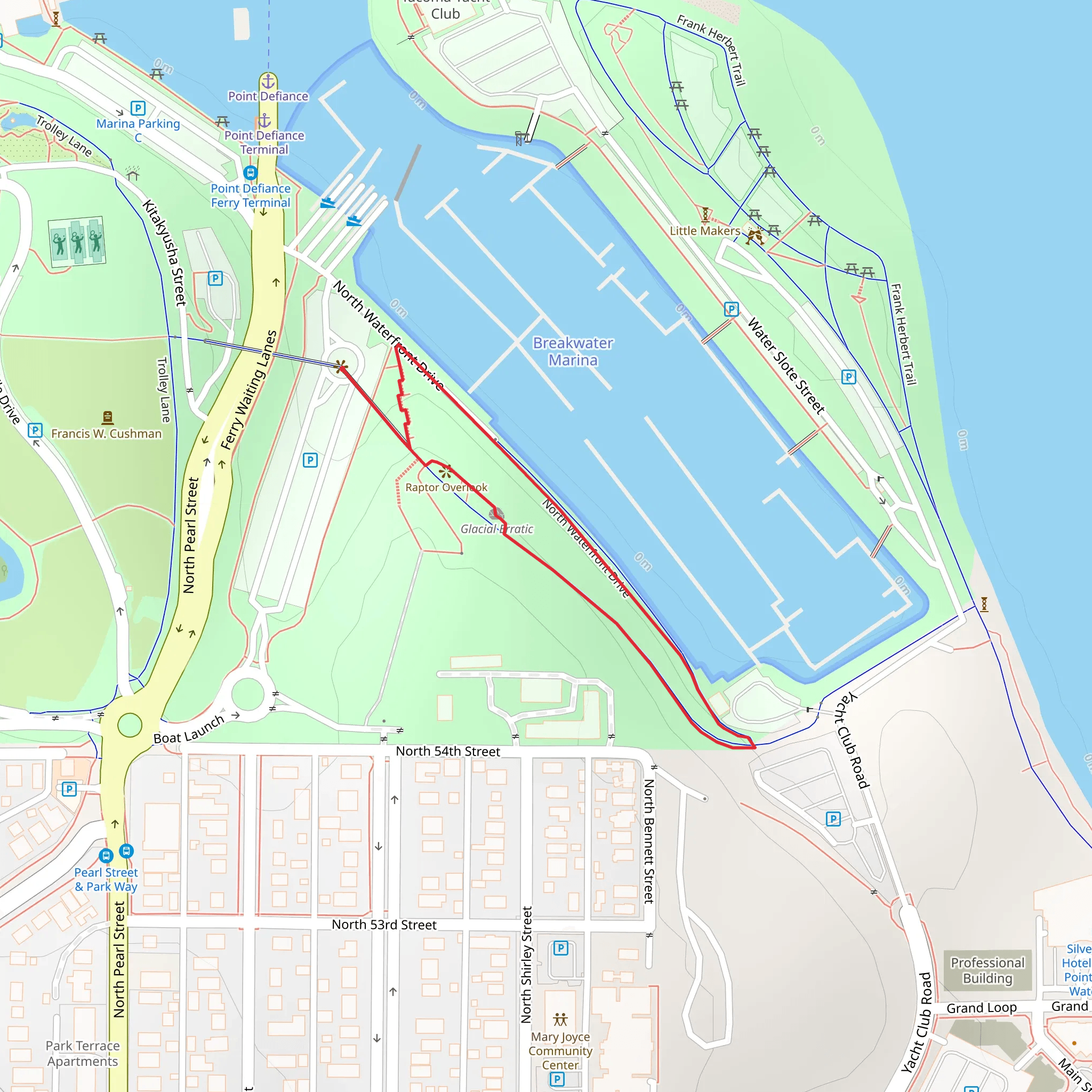 North Waterfront Drive Loop mobile static map