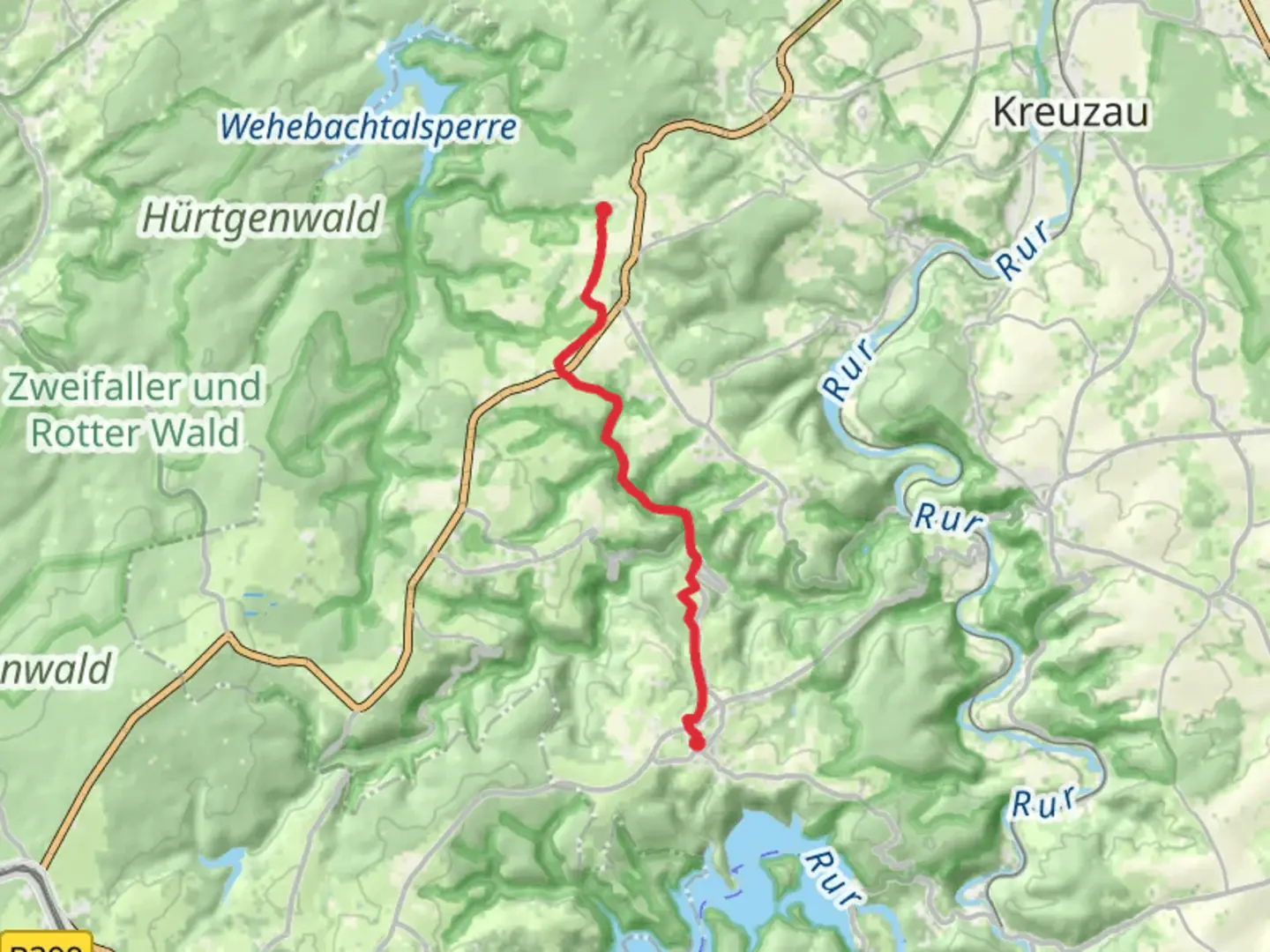 An image depicting the trail Großhau to Schmidt Walk and its surrounding area.