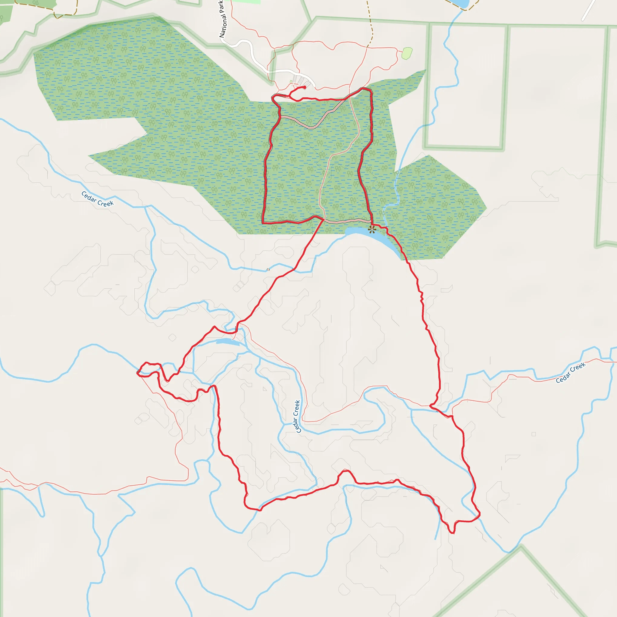 Boardwalk, Caroline Sims, Oakridge and Weston Lake Loop Trail mobile static map