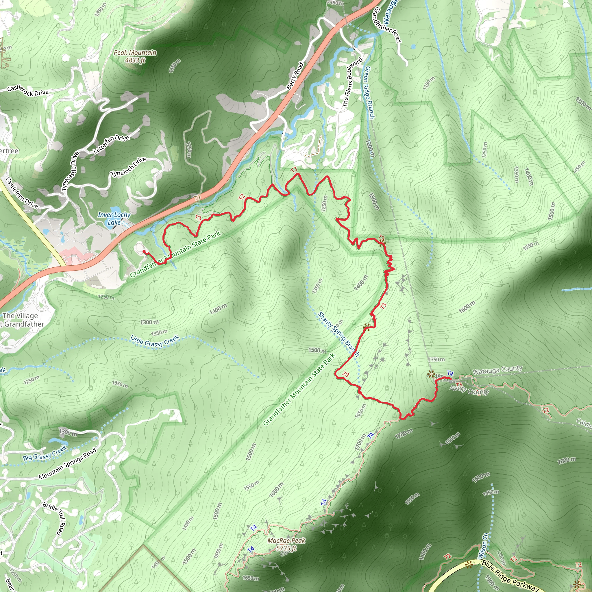 Calloway Peak via Profile Trail mobile static map