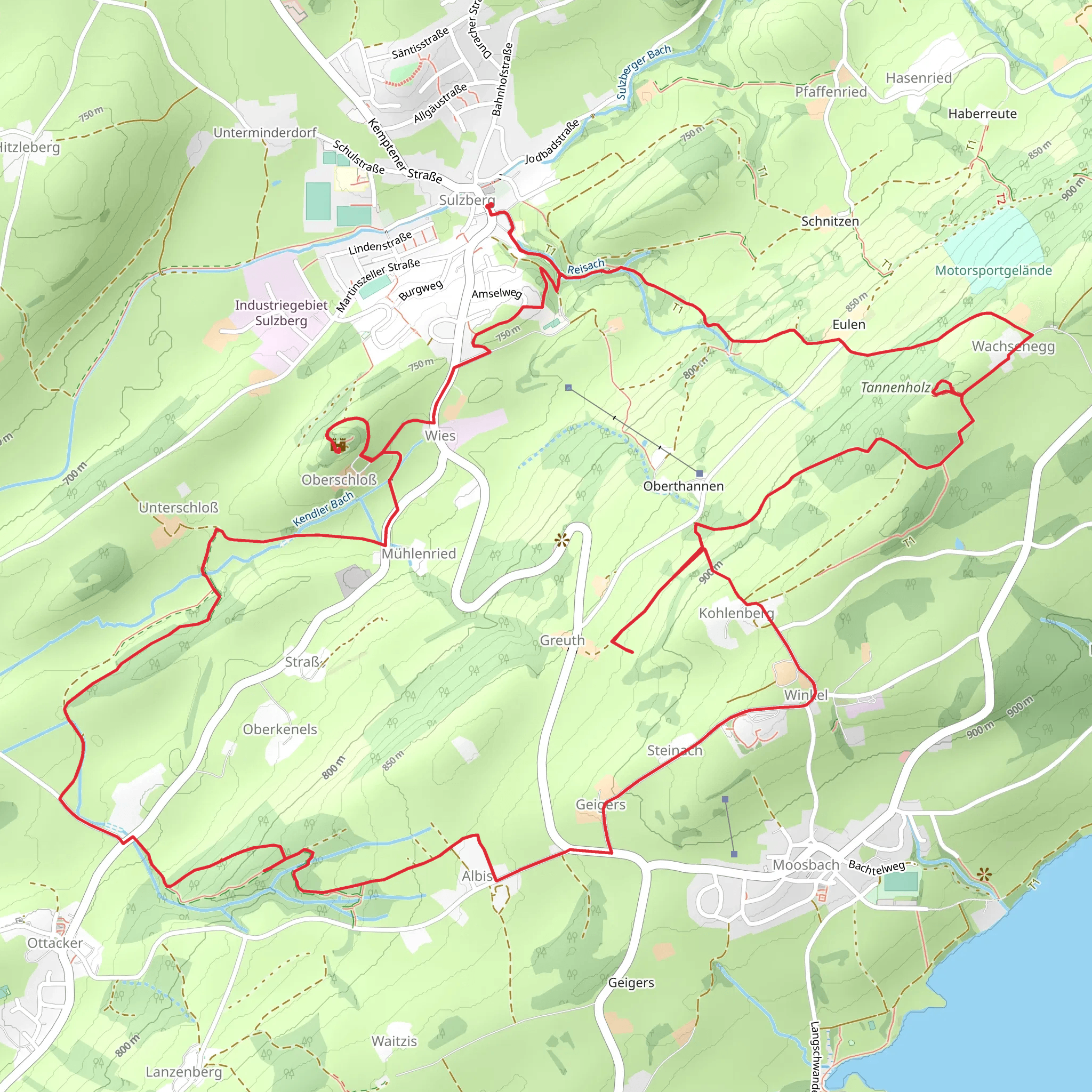 Burgruine Sulzberg via Heinrichweg 2 mobile static map