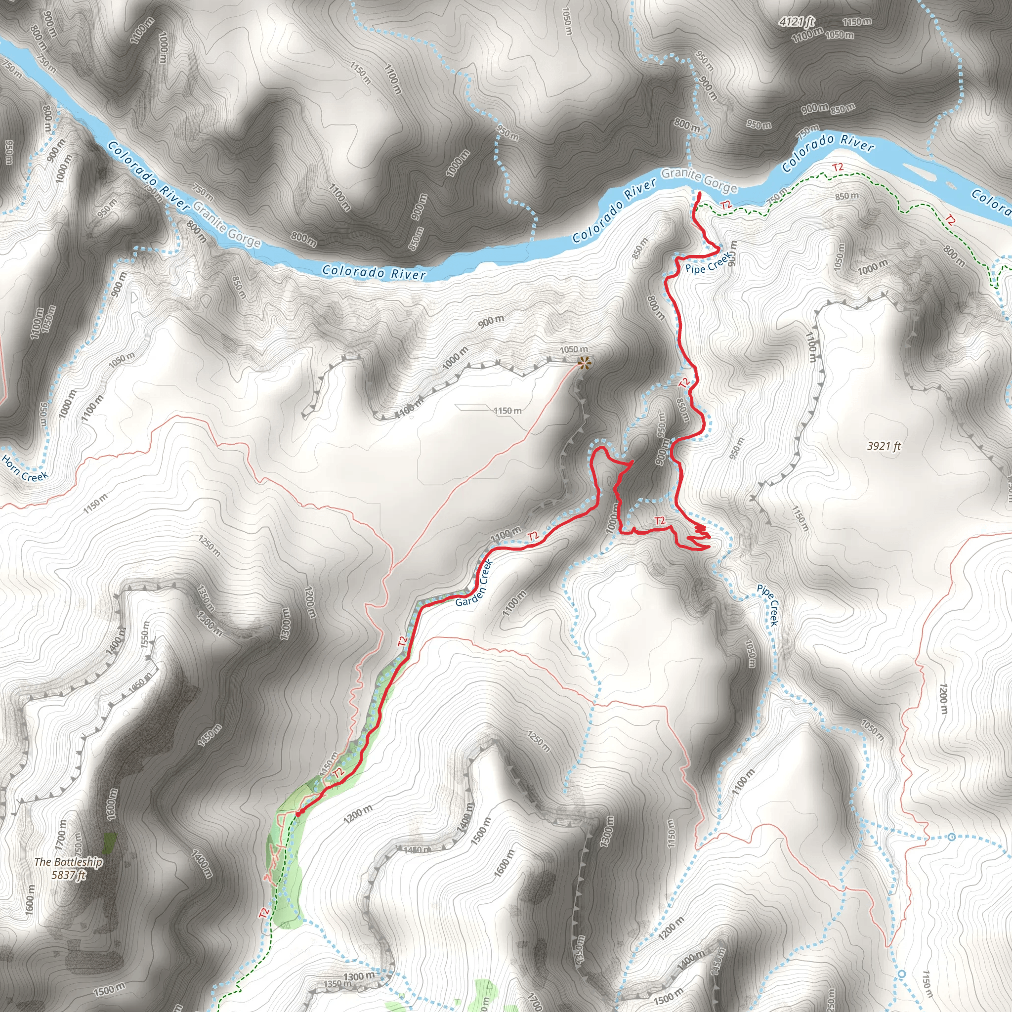 Colorado River via Bridge Angel Trail mobile static map