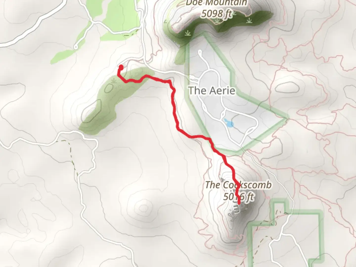 An image depicting the trail The Cockscomb via Cockscomb Trail and its surrounding area.