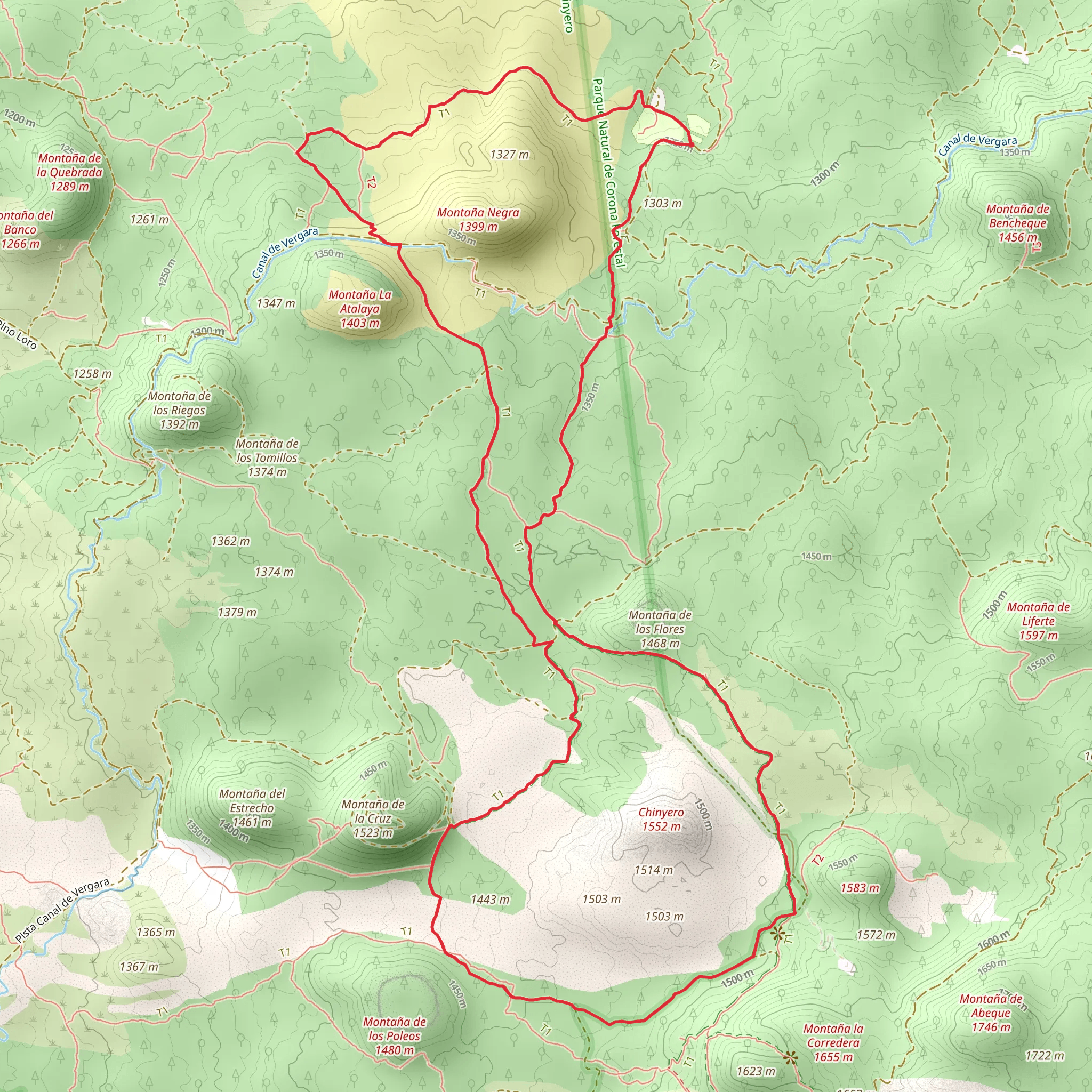 Rondje Chinyero mobile static map